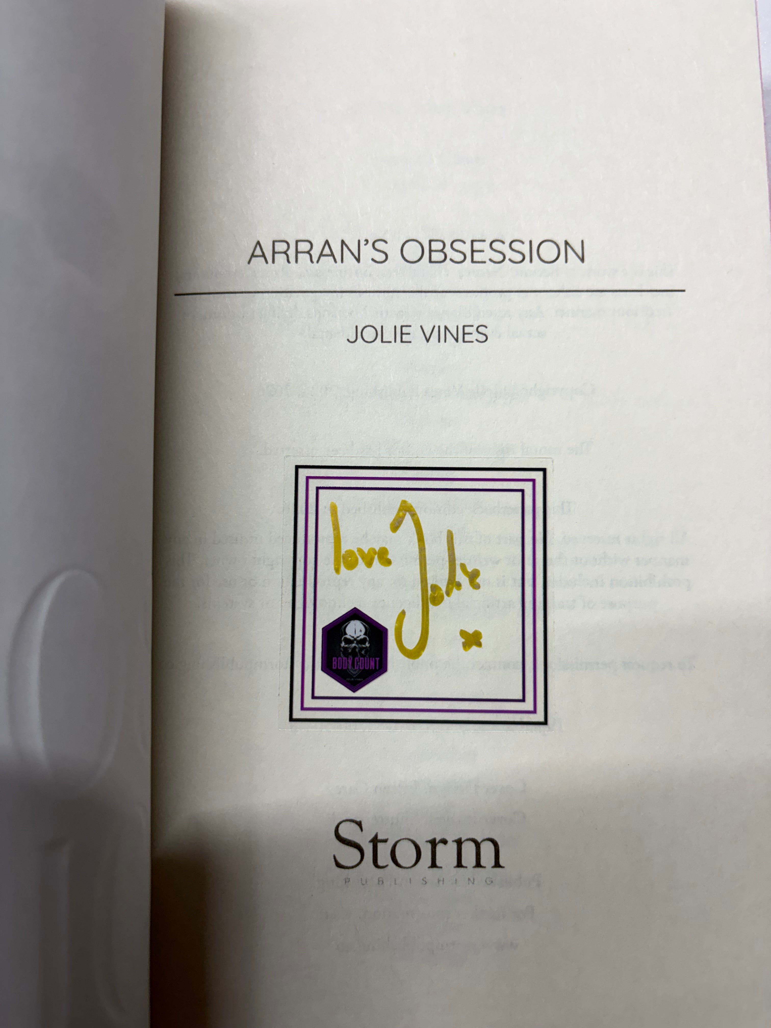 Arran’s Obsession (Body Count)