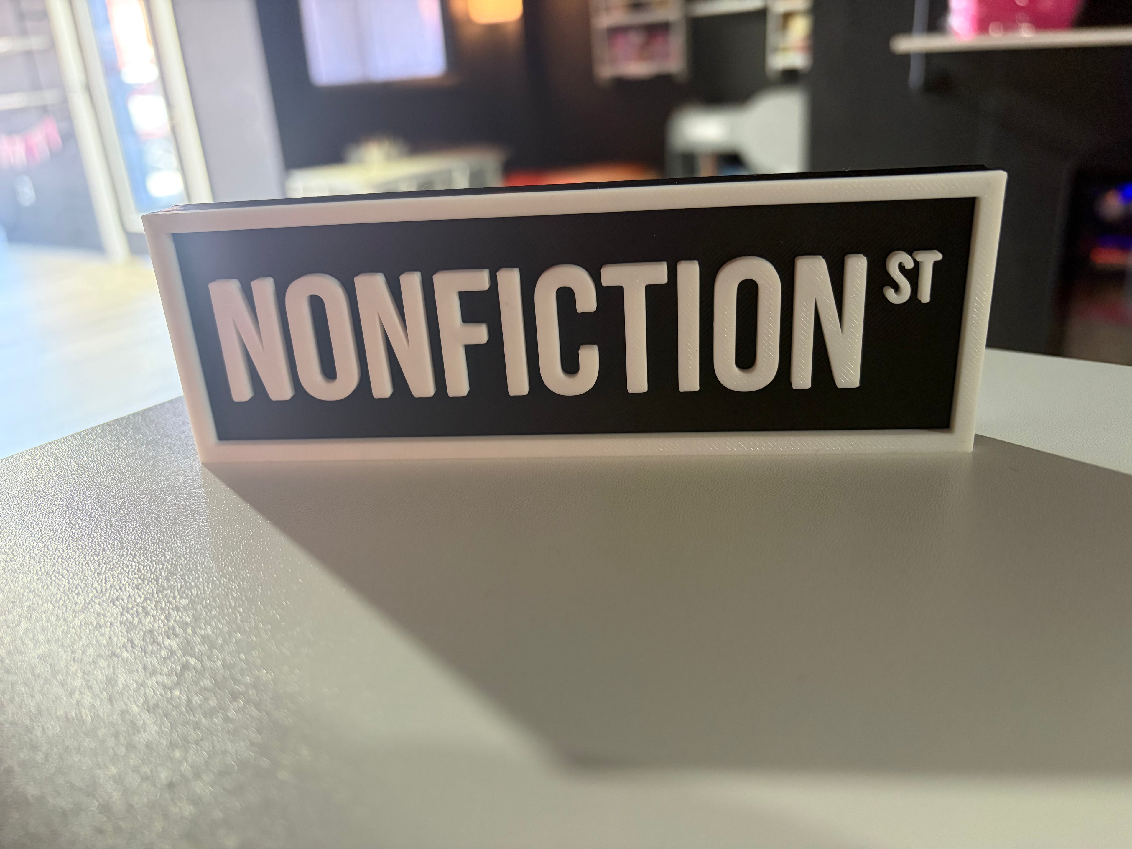 Nonfiction Street Sign | Bookshelf Decor