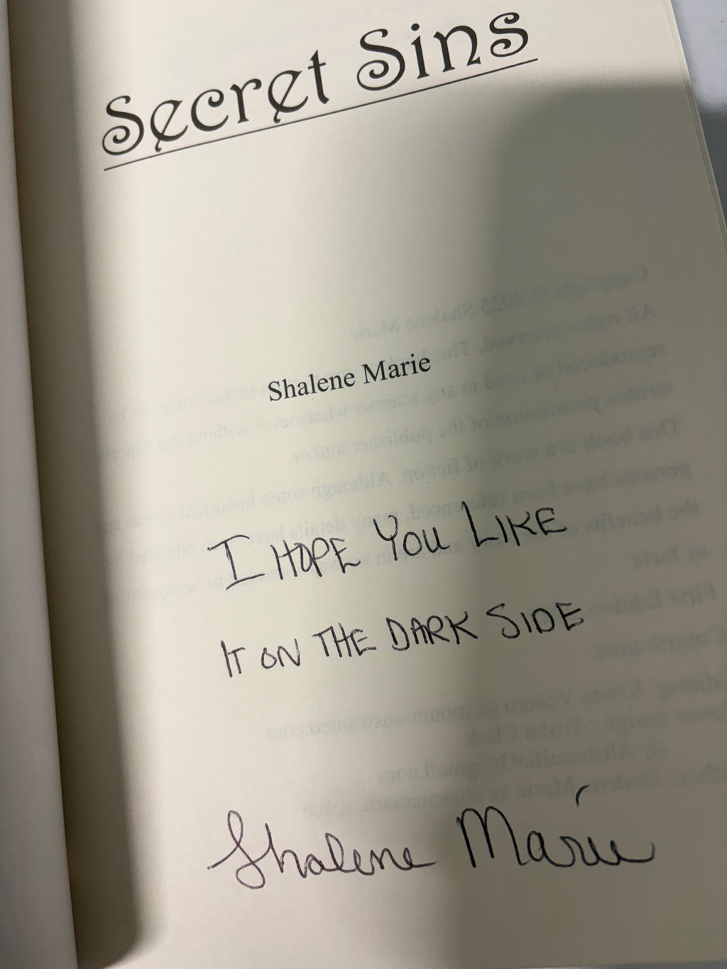 Secret Sins *signed*