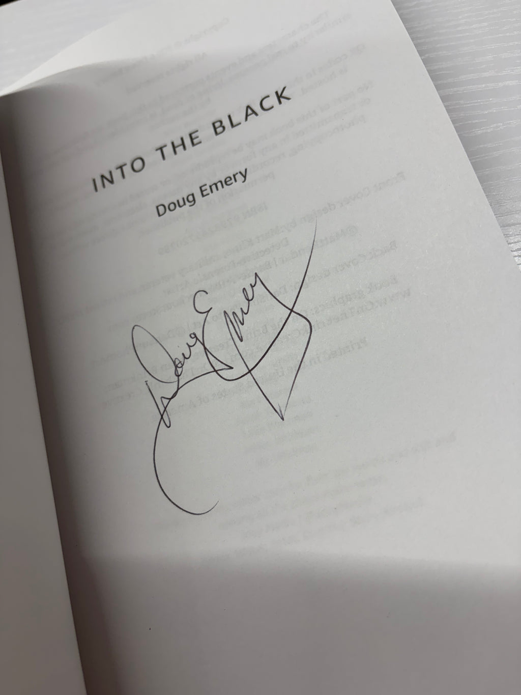 Into The Black (Trevor McCowen Book 3) *signed*