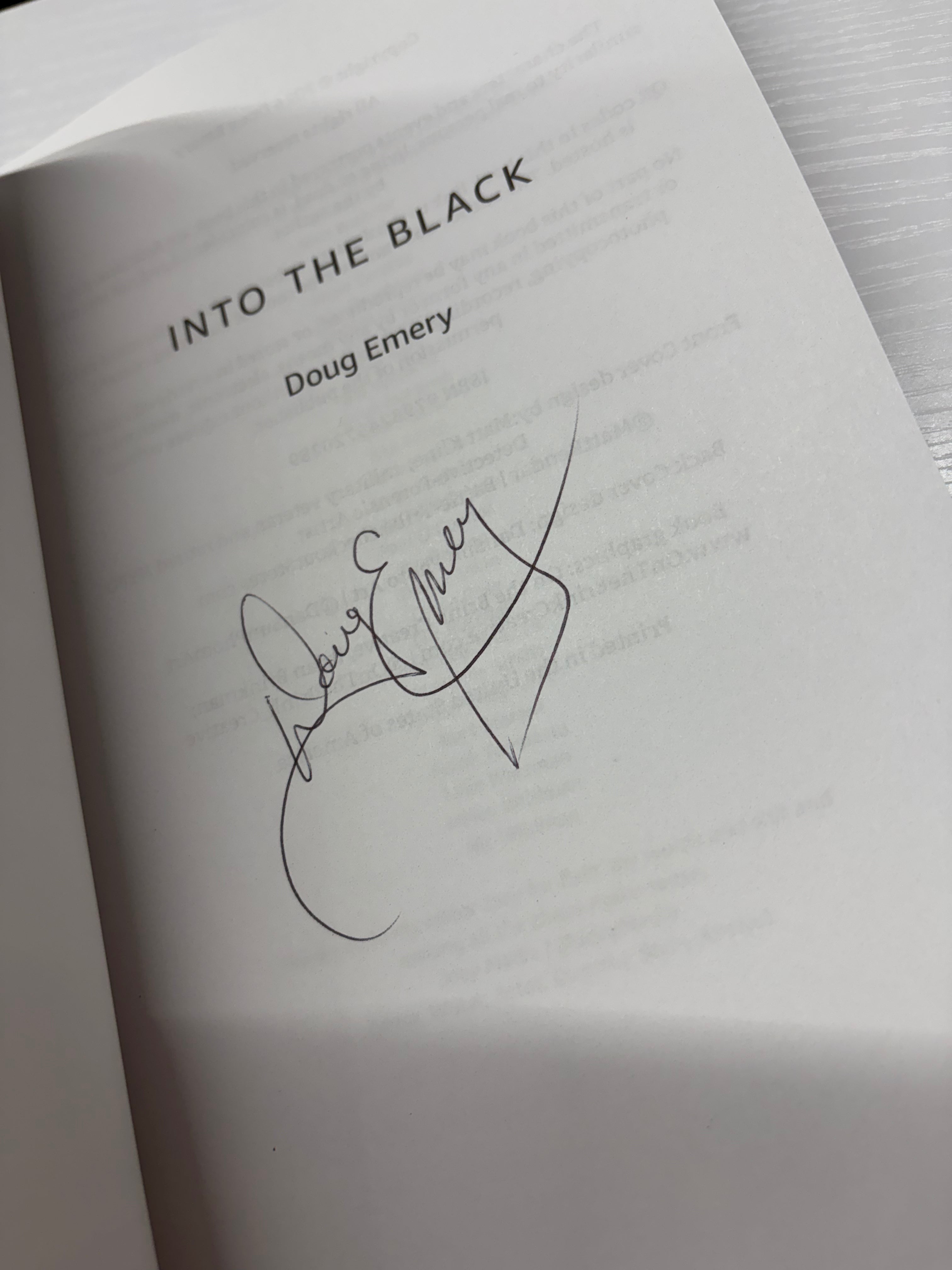Into The Black (Trevor McCowen Book 3) *signed*