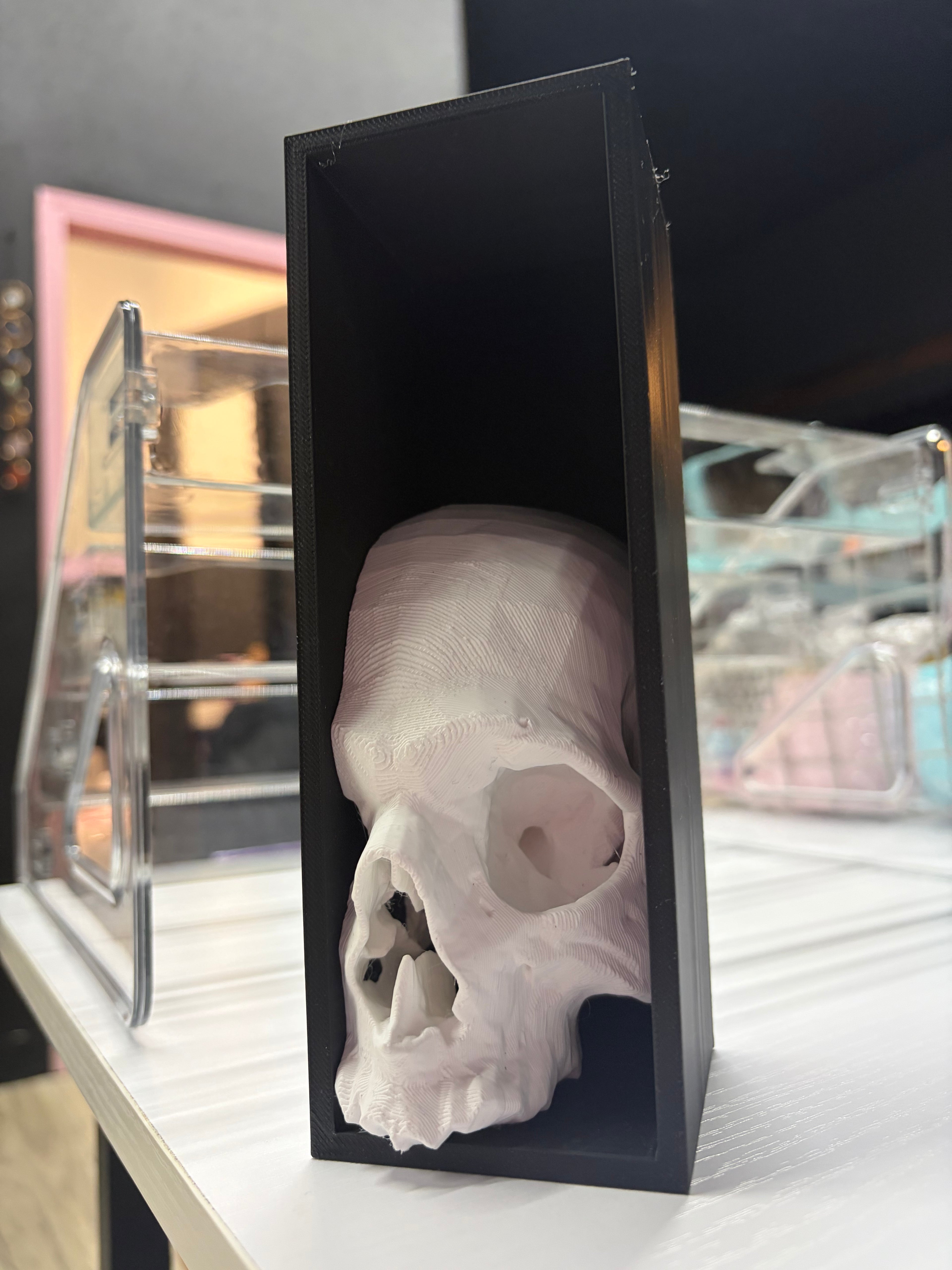 Skull book end