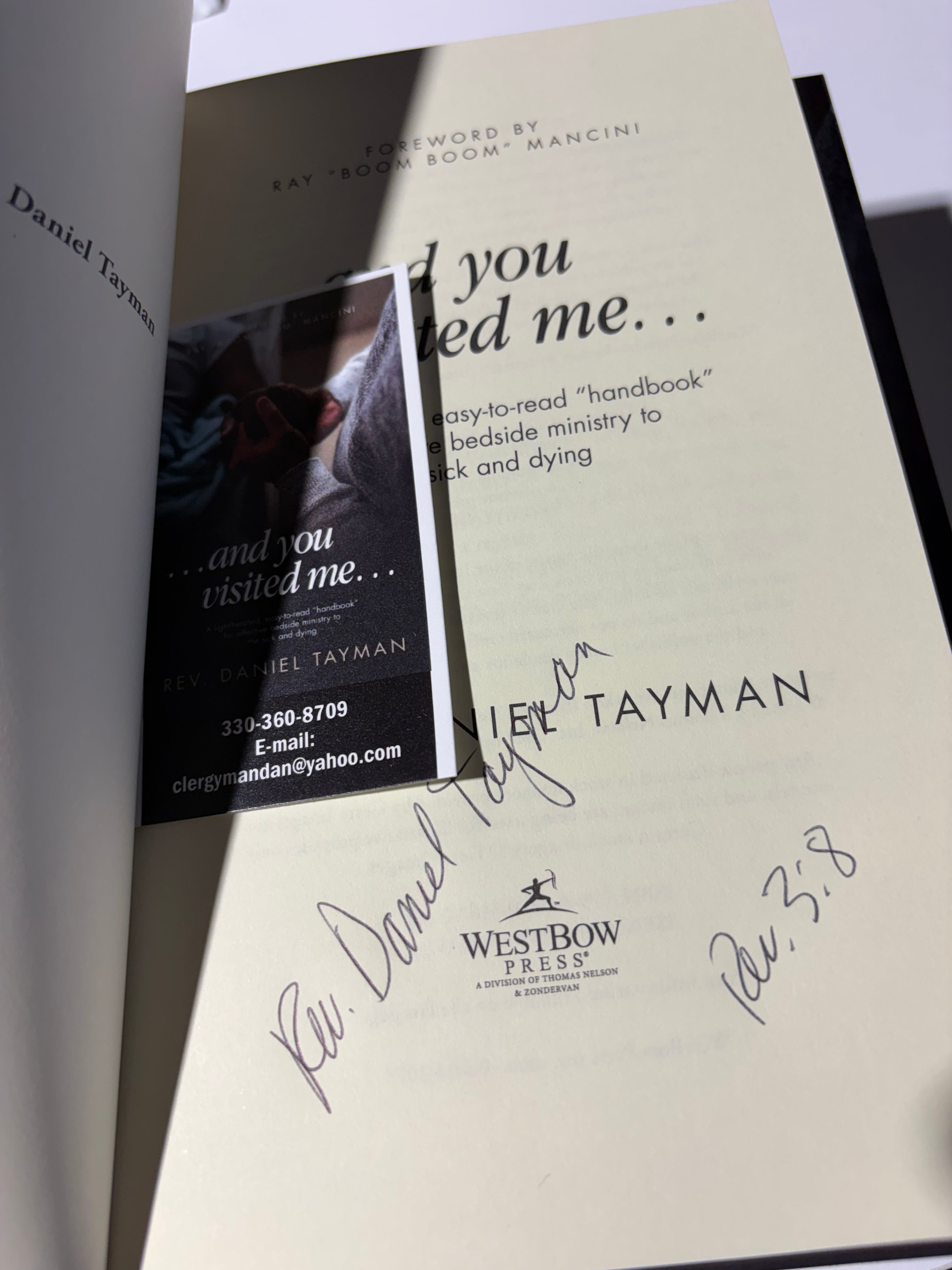 …and you visited me… *signed*