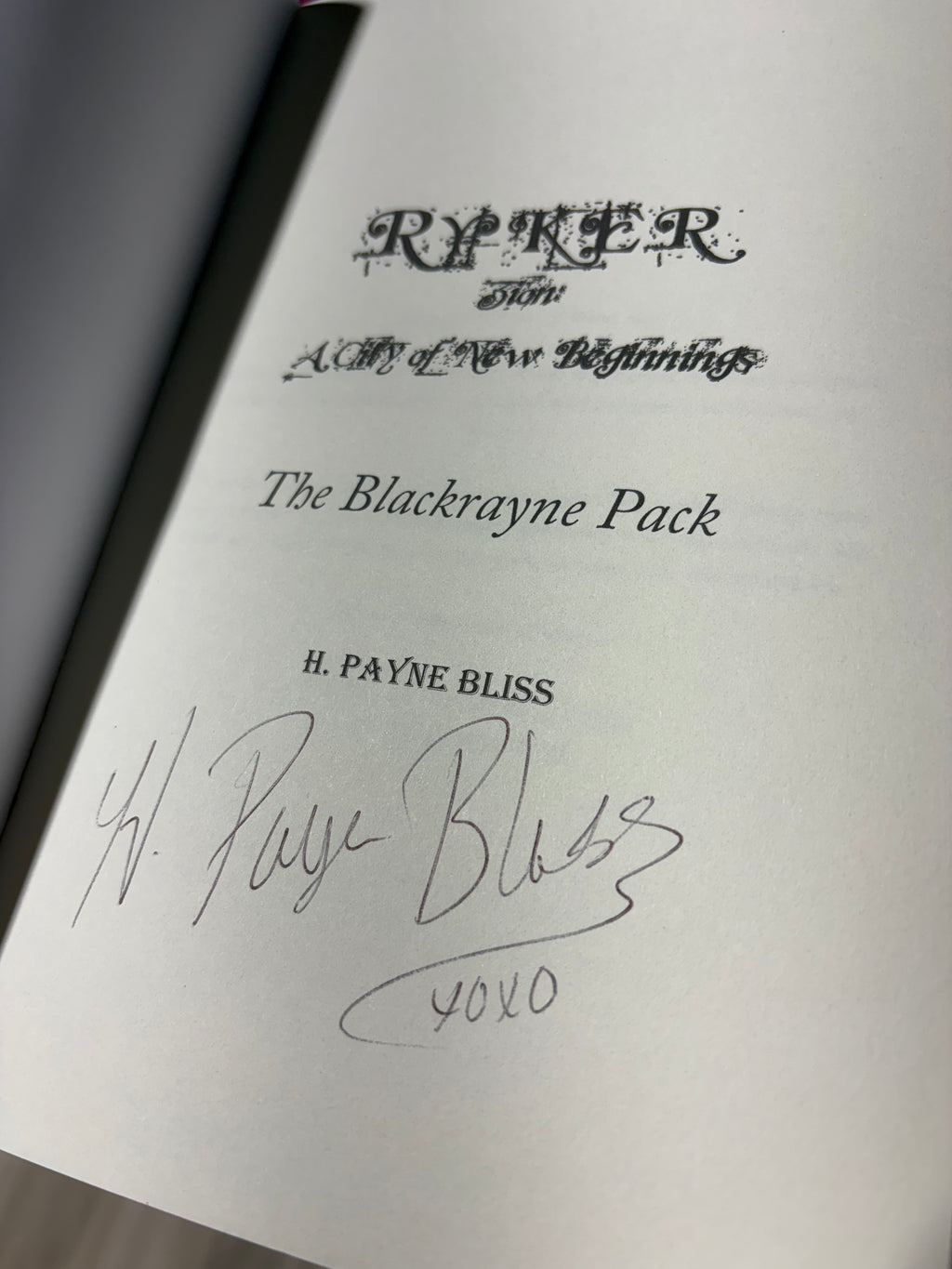 Ryker- Zion: The City Of New Beginnings *signed*
