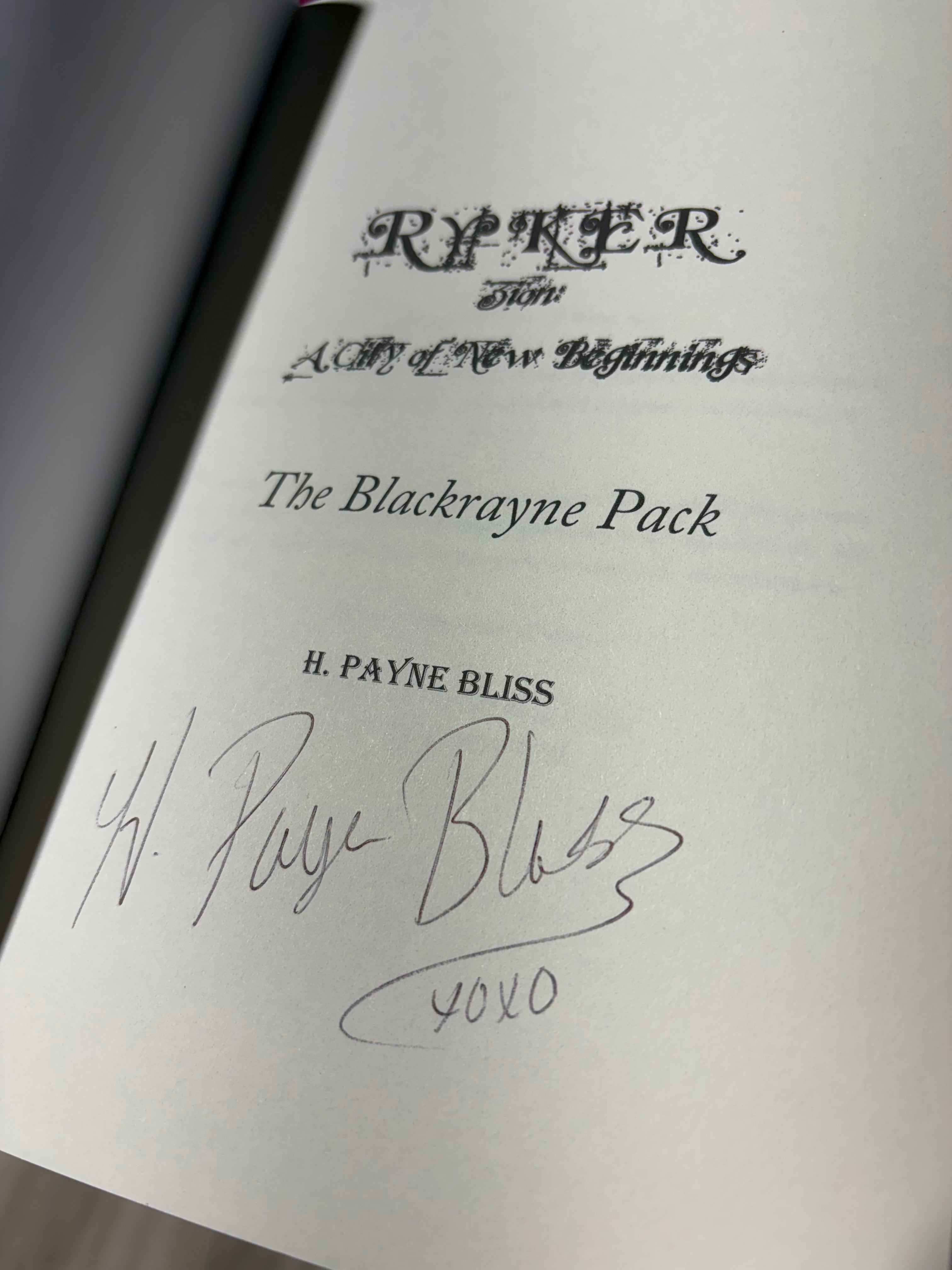 Ryker- Zion: The City Of New Beginnings *signed*