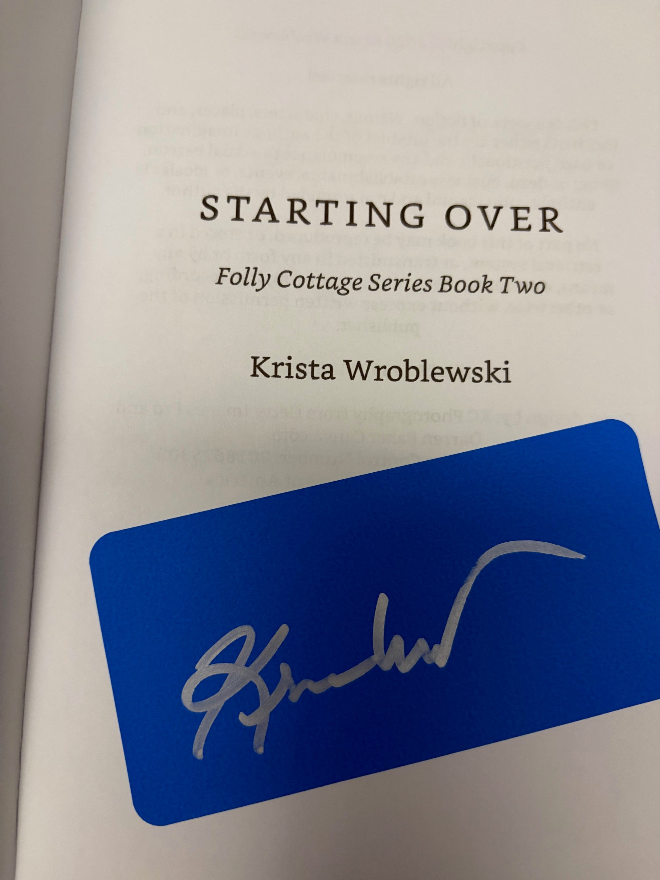 Starting Over: Folly Cottage Series Book Two