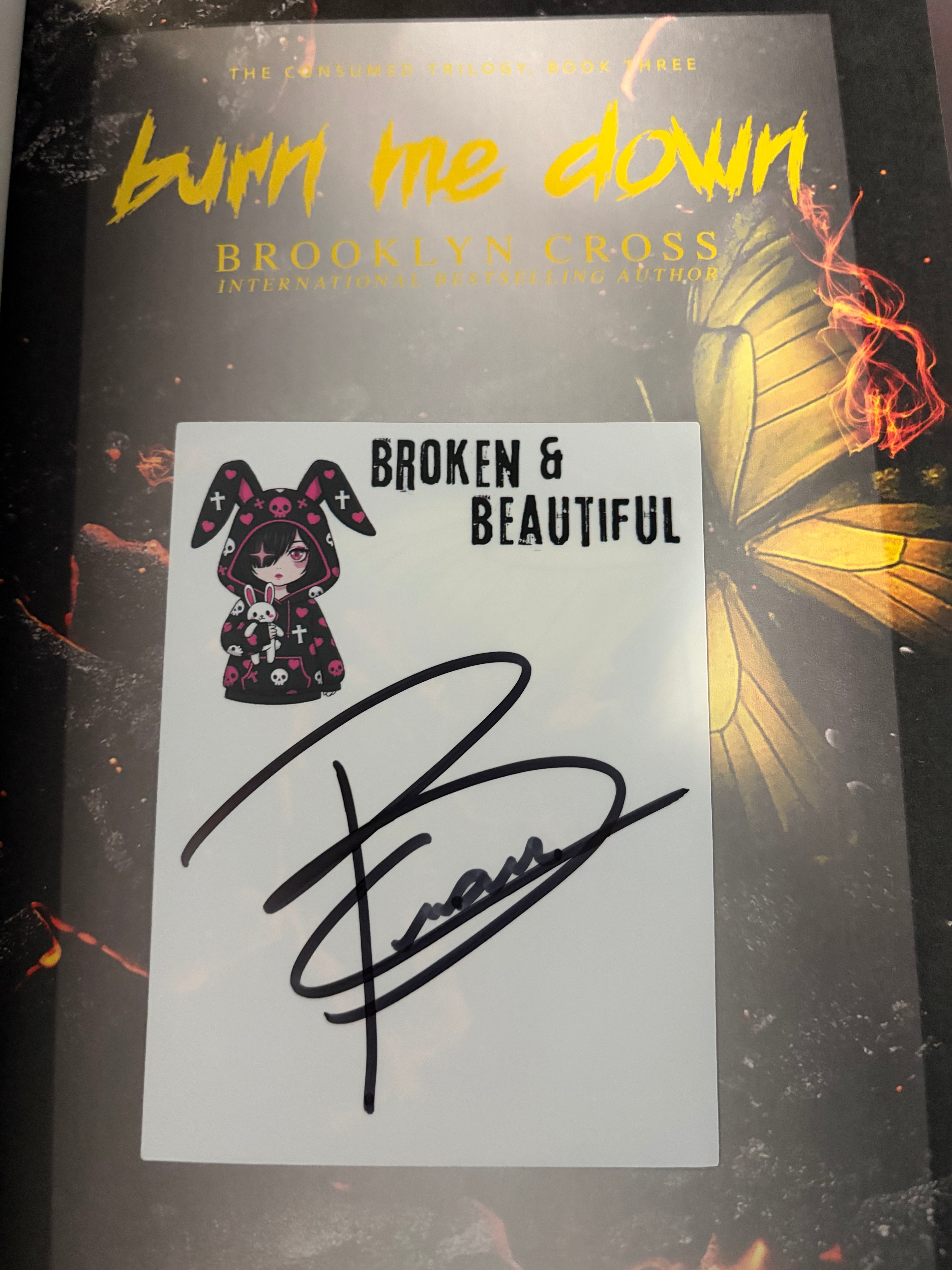 Burn Me Down YELLOW PAGES *signed* book 3