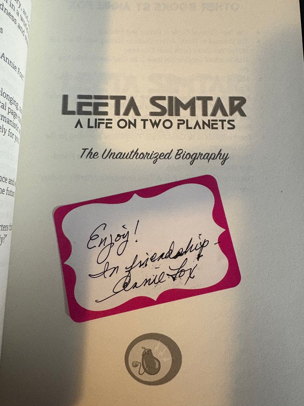 Leeta Simtar — A Life on Two Planets