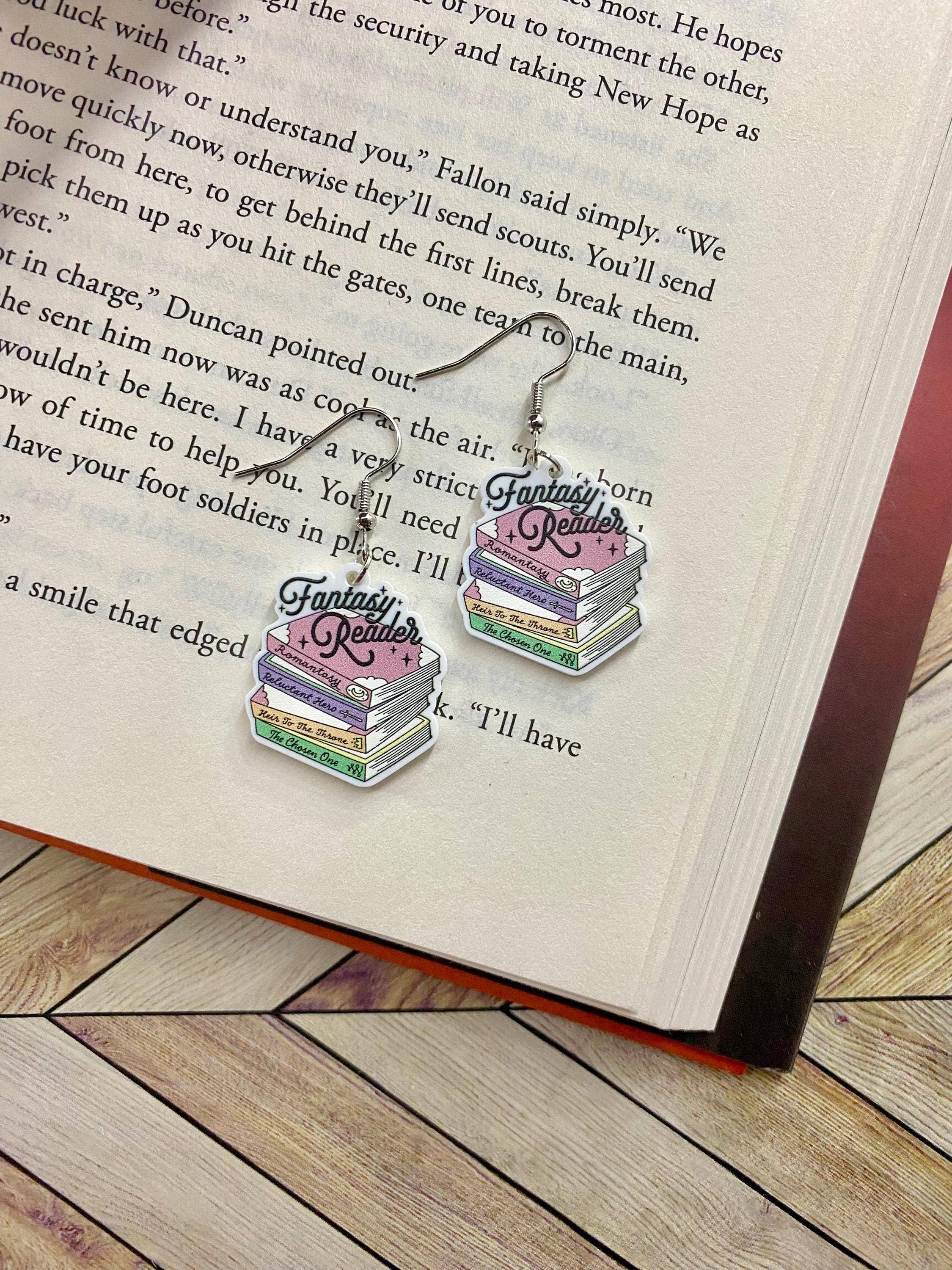 Fantasy Reader Book Library Earrings