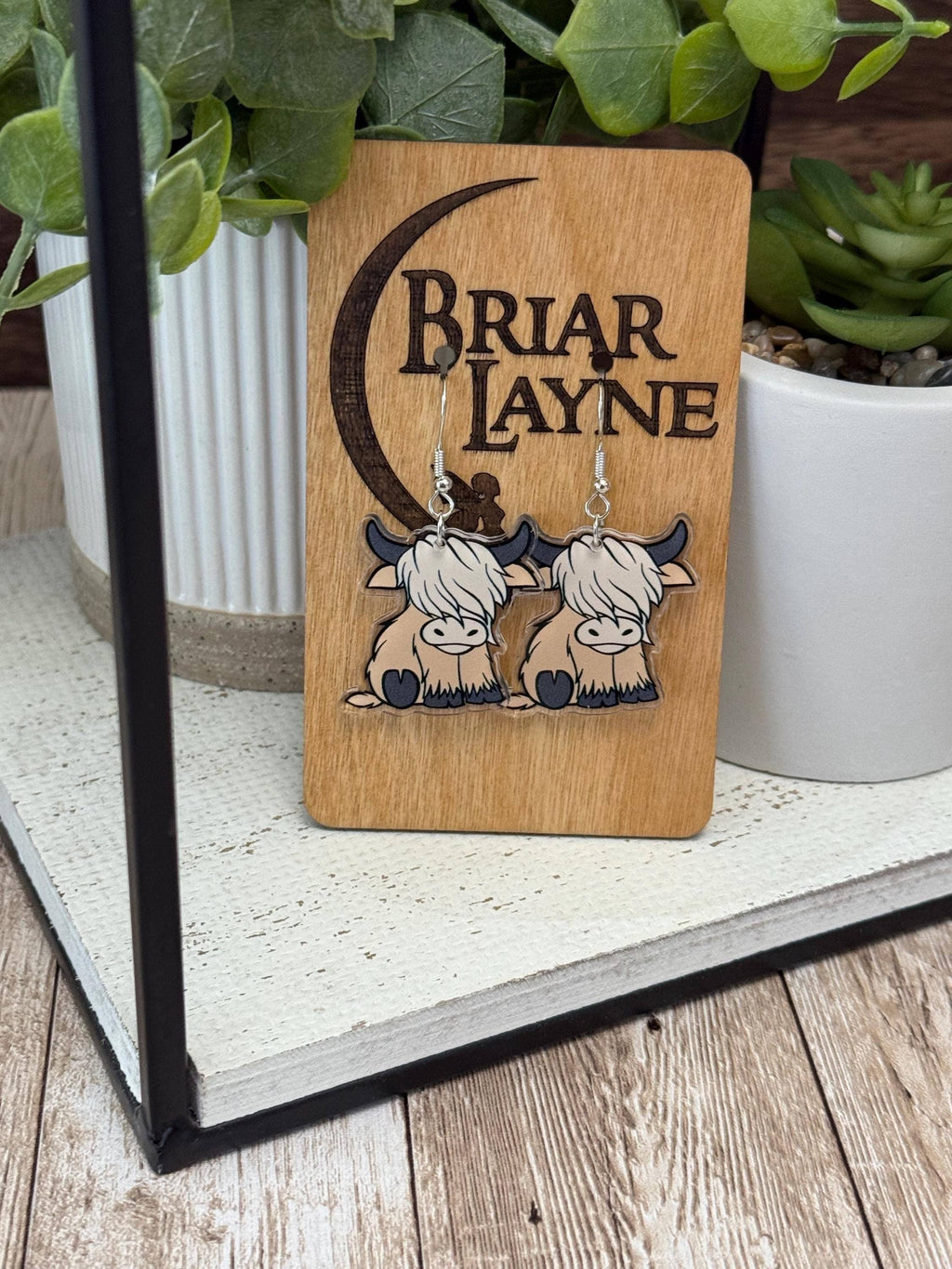 Highland Cow Acrylic Earrings Boho Jewelry Gifts