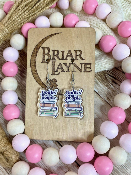 Books over people Earrings for Readers