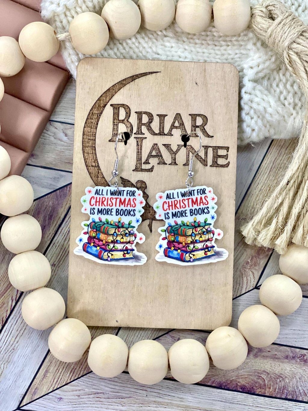 Christmas Book Lover Earrings
