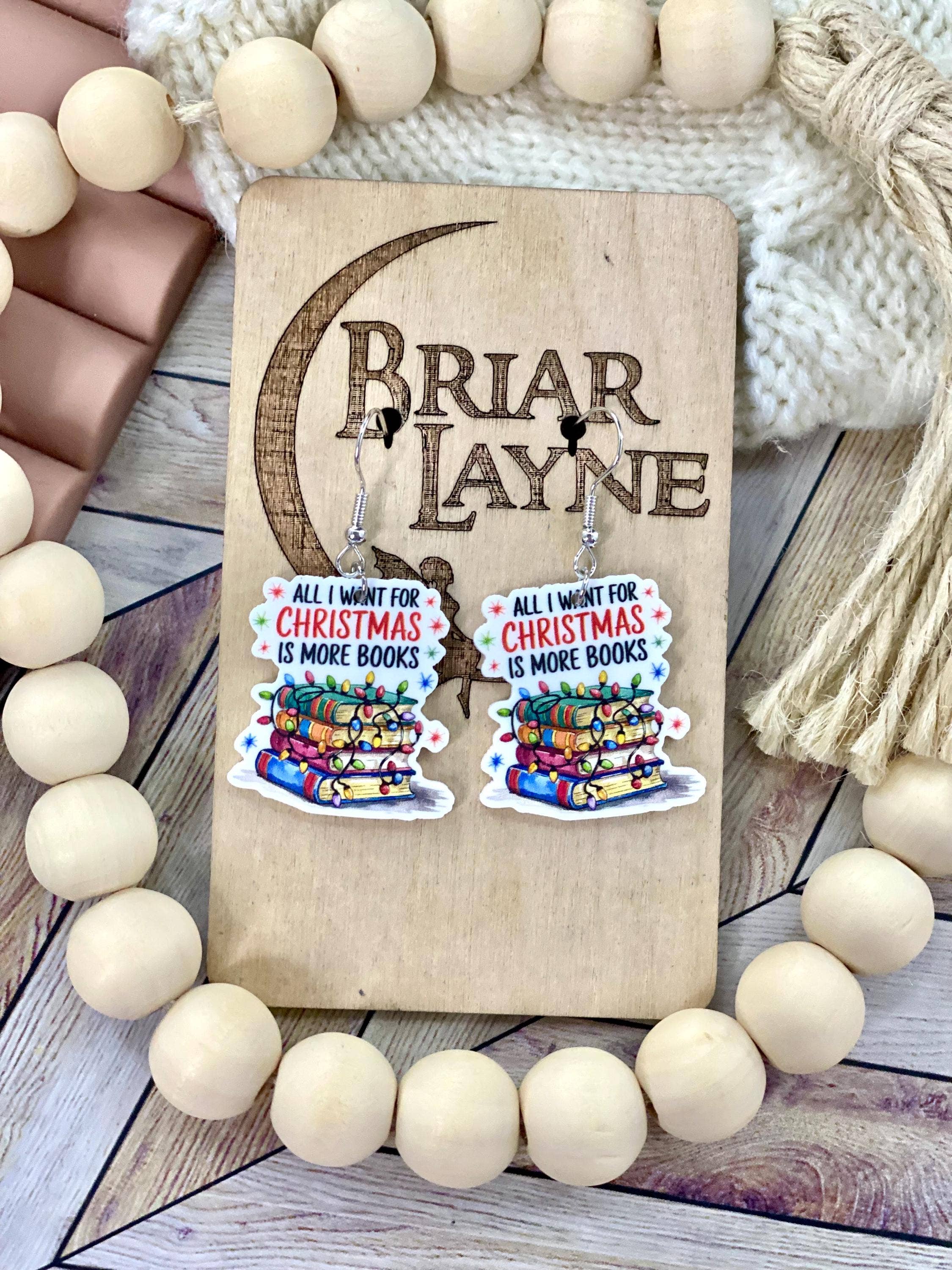 Christmas Book Lover Earrings