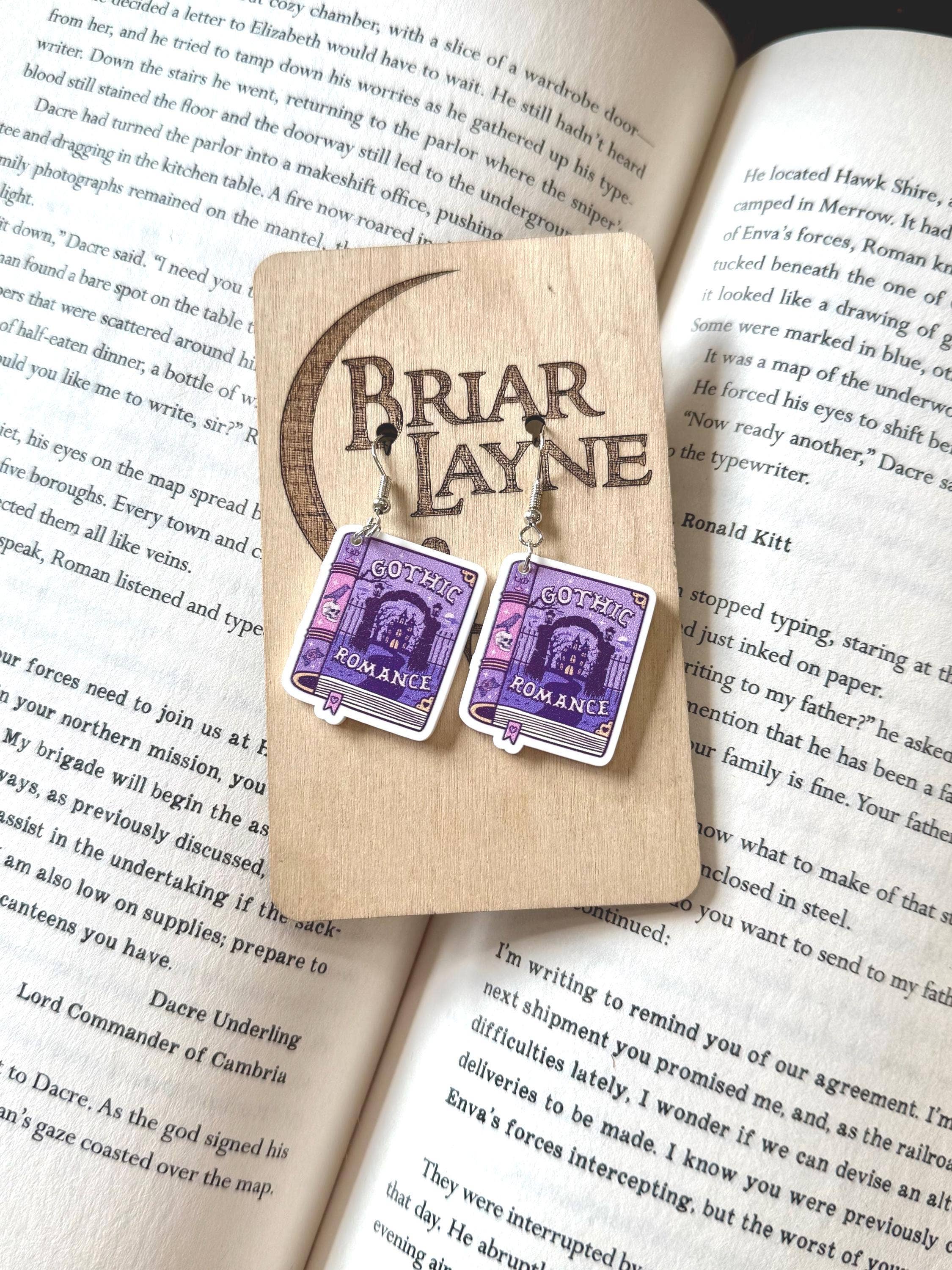 Gothic Romance and Book-Themed Earrings