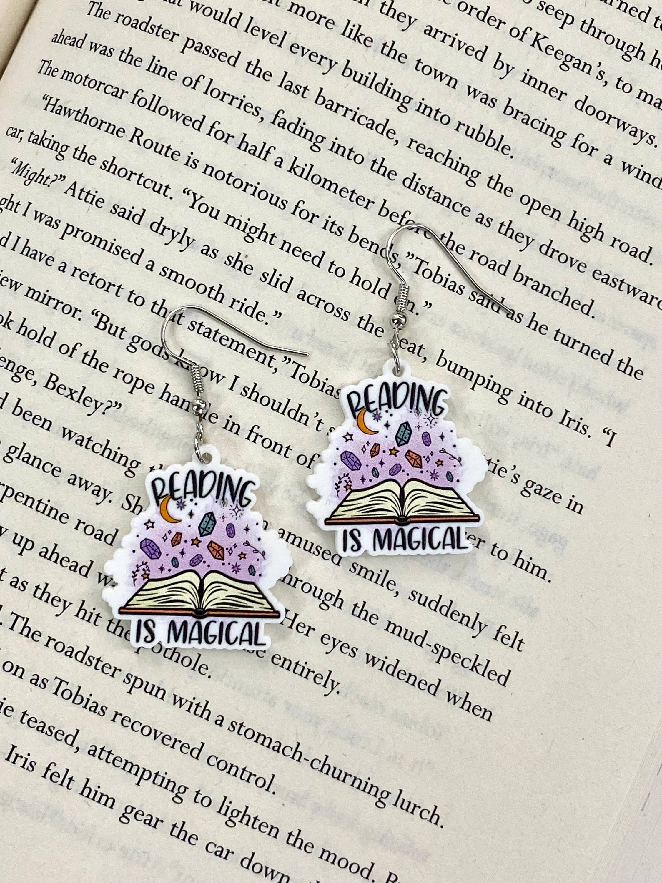 Reading Is Magical Book Lovers Library Earrings