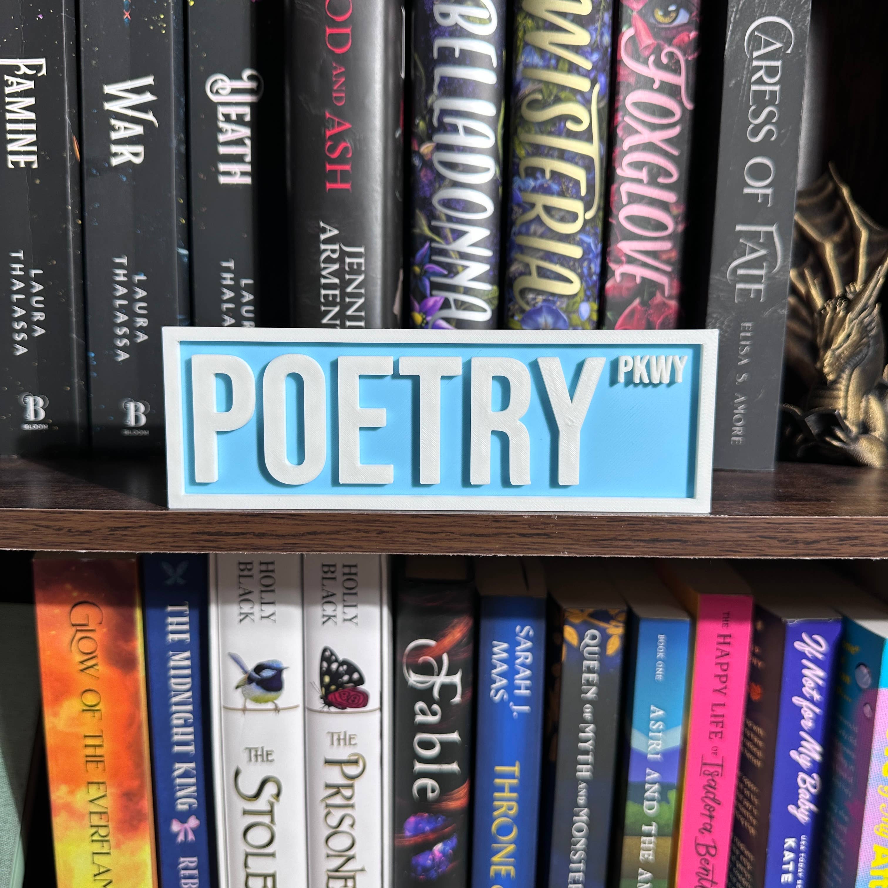 Poetry Street Sign | Bookshelf Decor: Purple