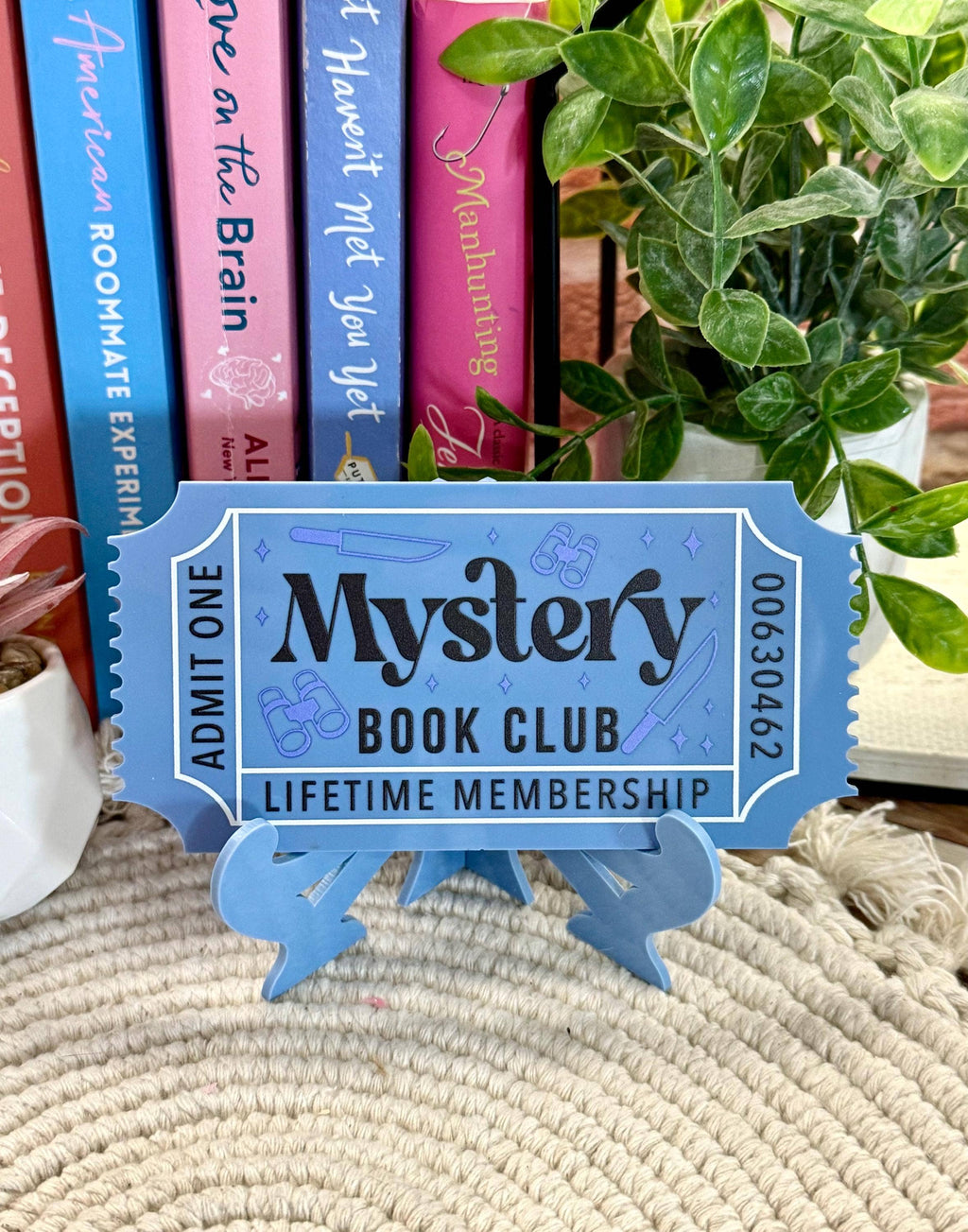Bookish Shelf Sitter and Decor with Reading Tickets