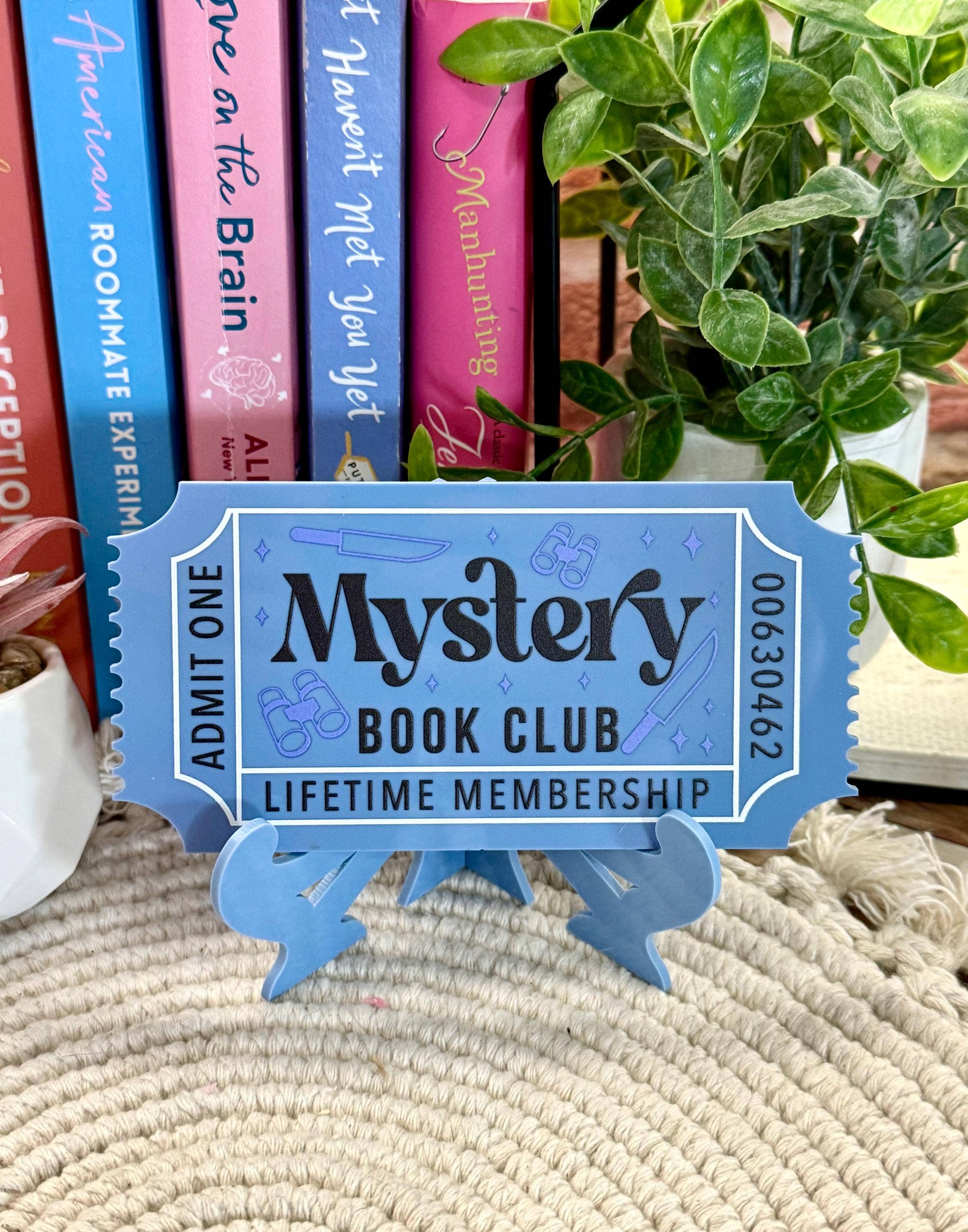 Bookish Shelf Sitter and Decor with Reading Tickets
