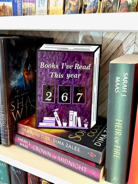 Acrylic Yearly Book Counter for Bookshelf Decor