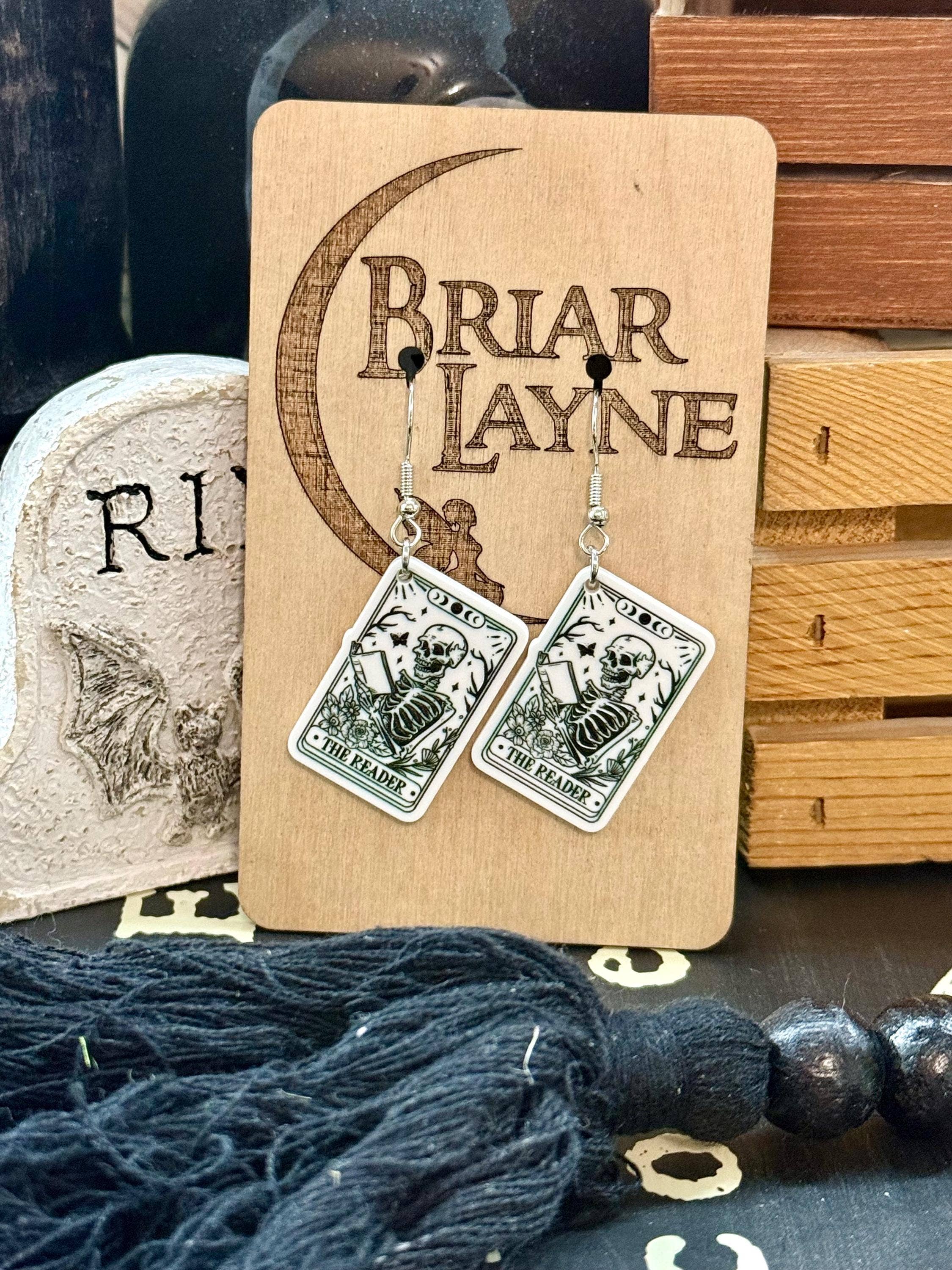 Skeleton, Tarot Card, Dark Romane & Witch Earrings