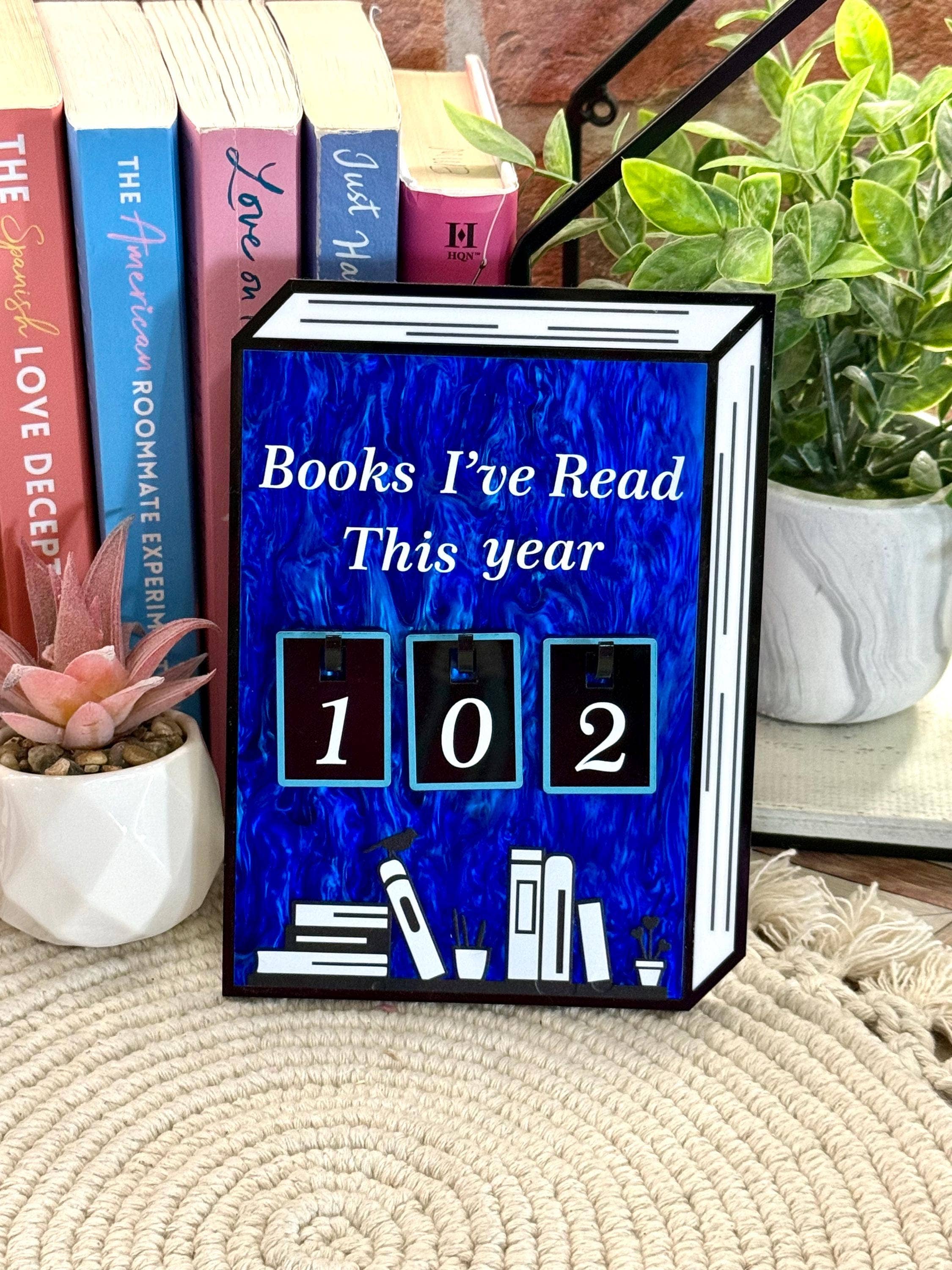 Acrylic Yearly Book Counter for Bookshelf Decor