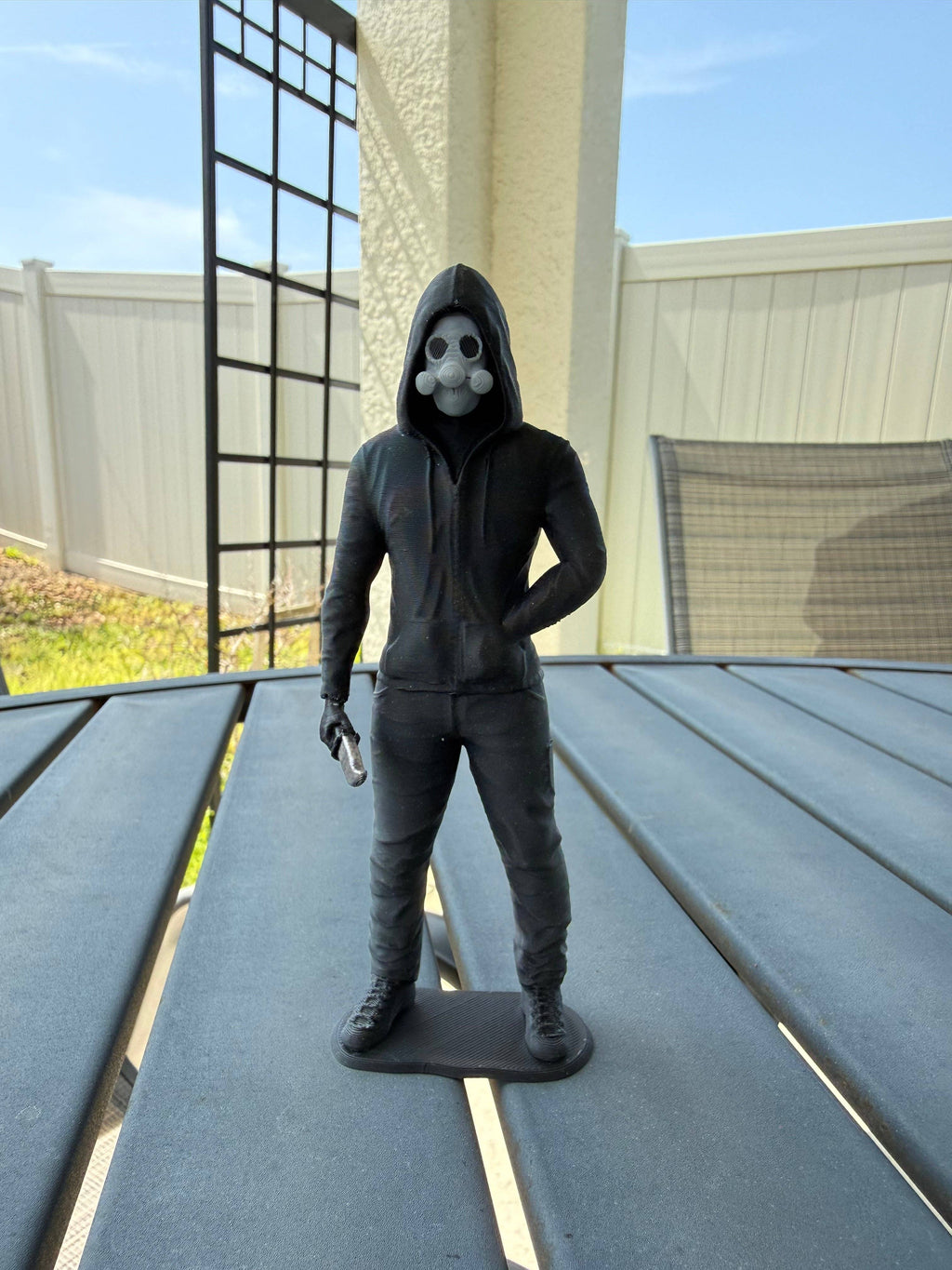 Hooded Masked Figures | Bookshelf Shelf Decor | Dark Romance: Blue Mask