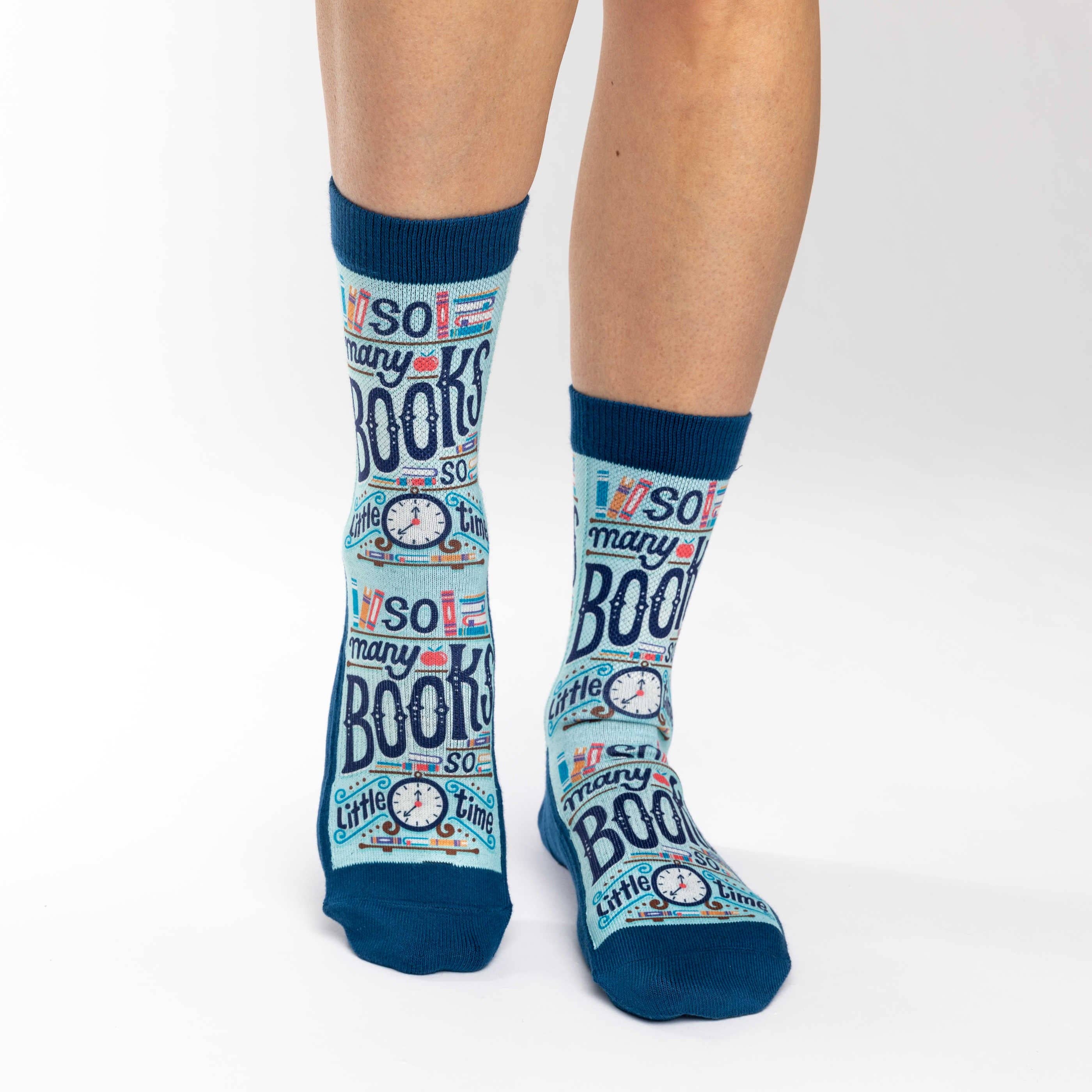 Women's So Many Book So Little Time Socks: Shoe Size 5-9