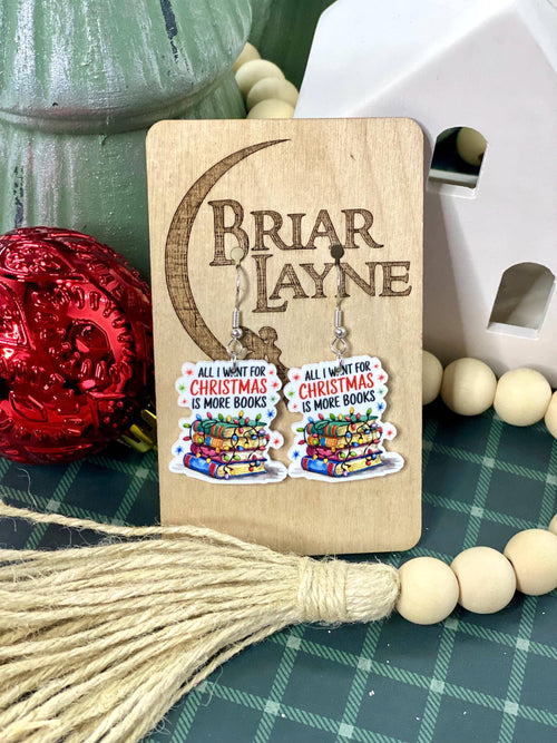 Christmas Book Lover Earrings