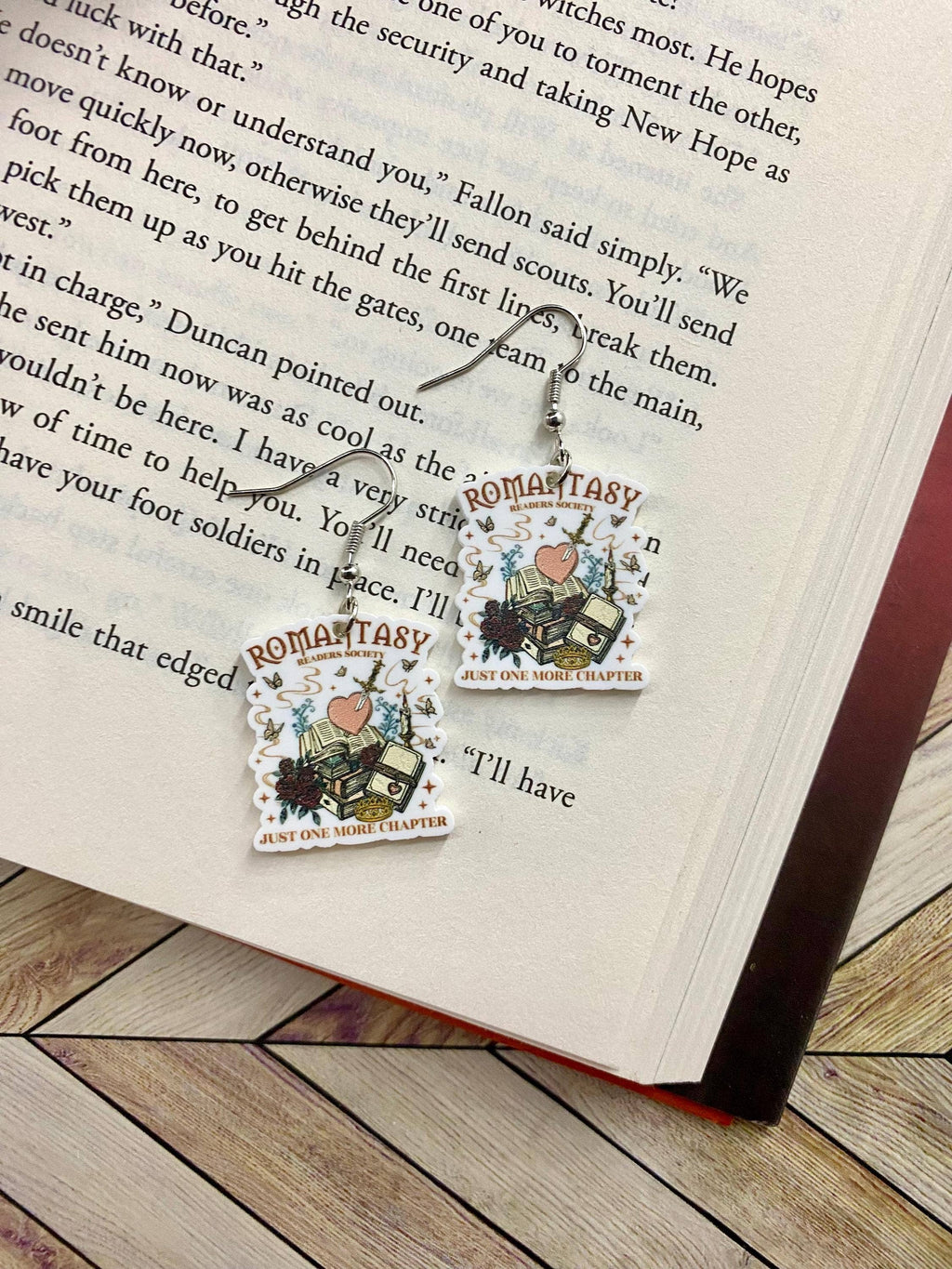 Romantasy Book Earrings for Booklovers