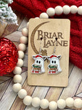 Christmas Ghost Book Reading Earrings