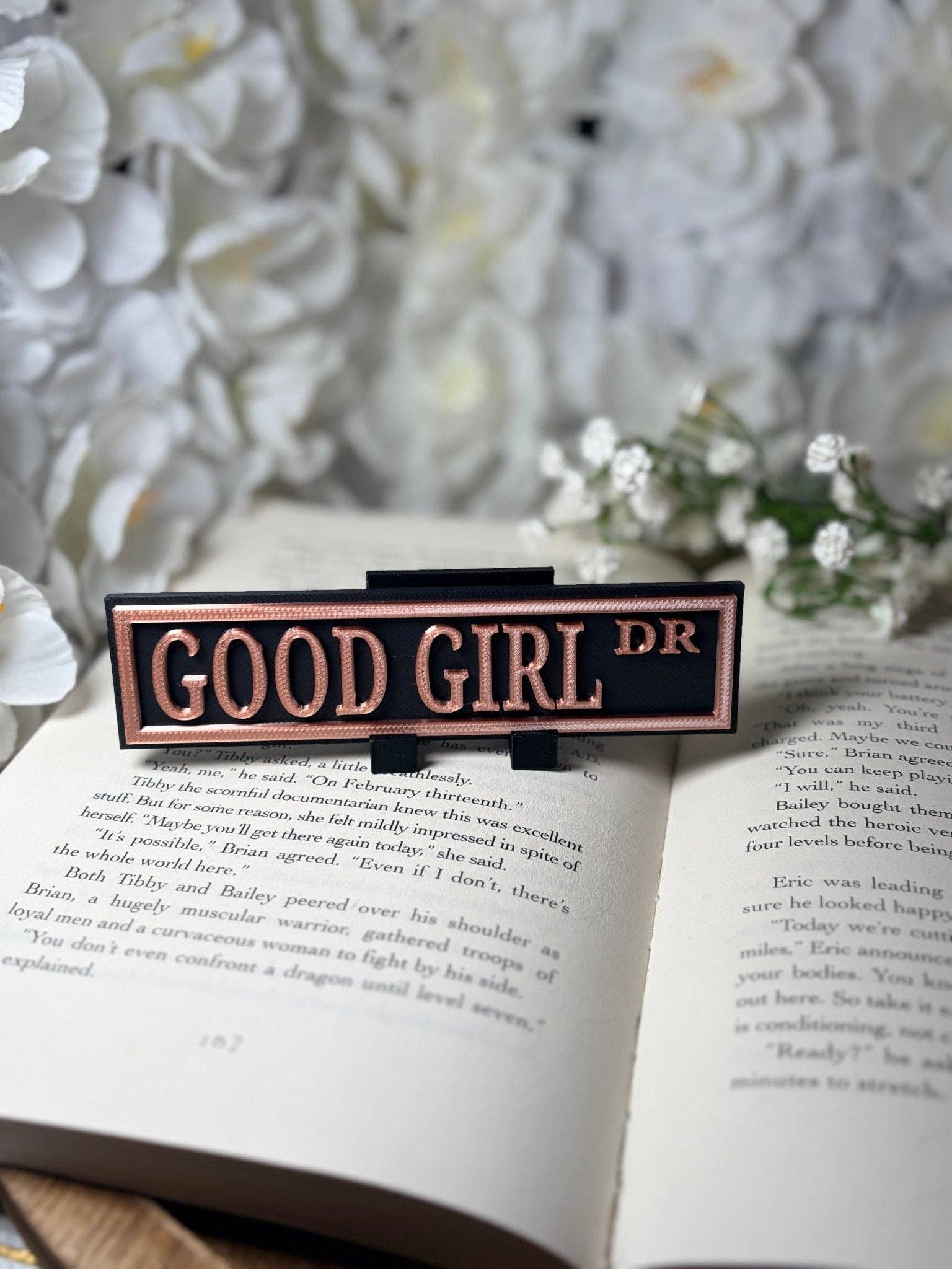 3d Printed Shelf Sign - Good Girl DR: Add Stand