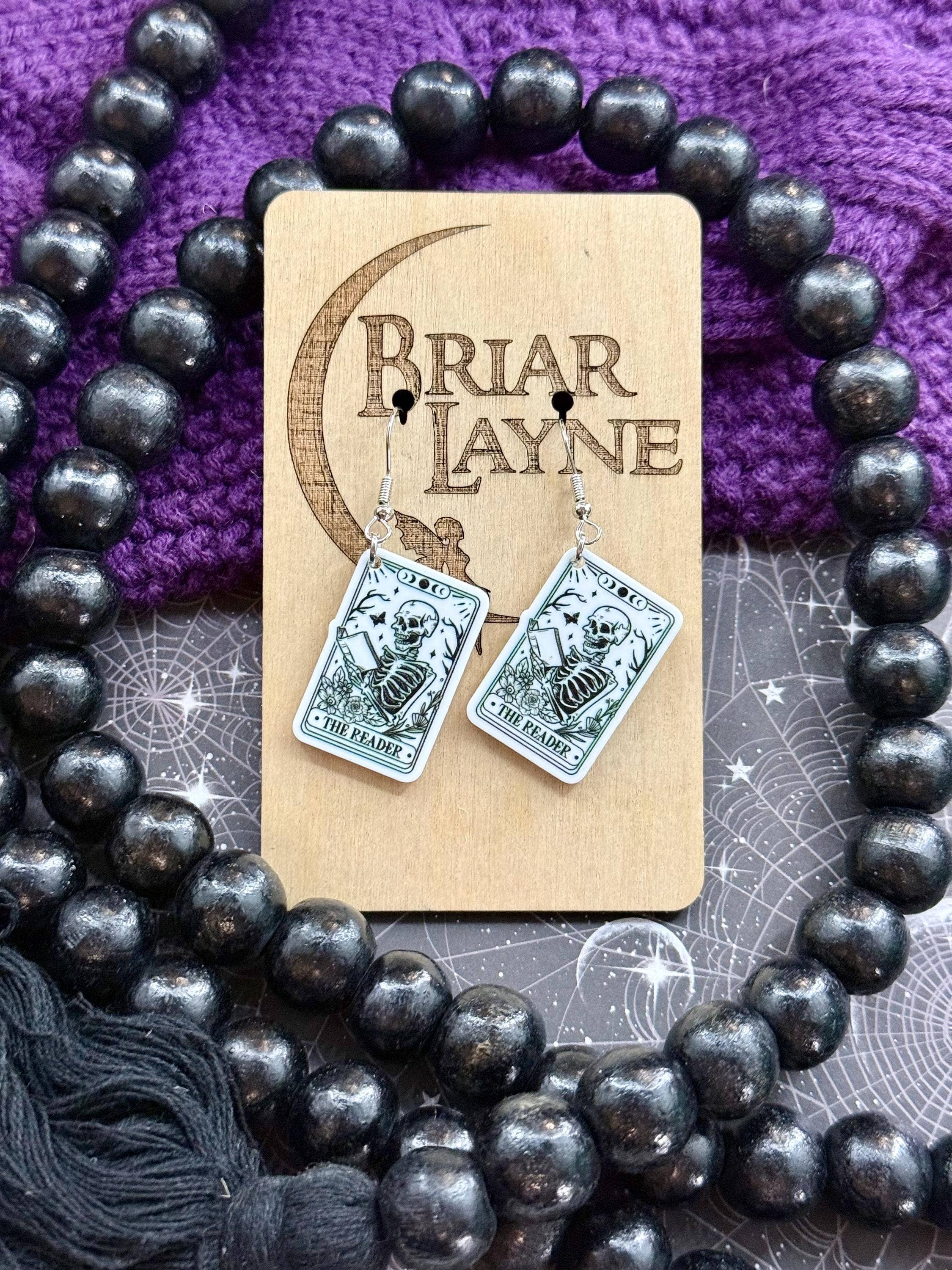Skeleton, Tarot Card, Dark Romane & Witch Earrings
