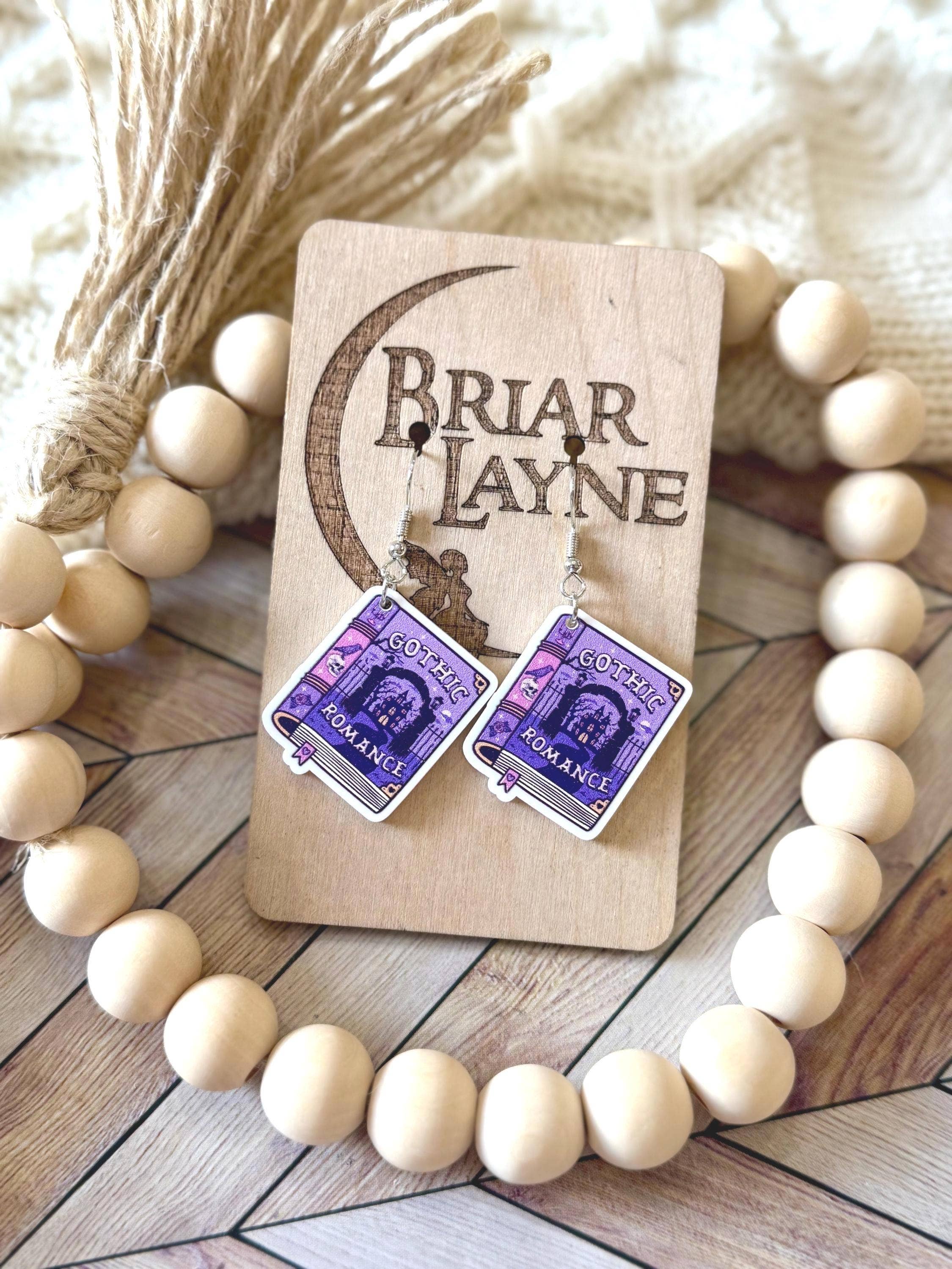 Gothic Romance and Book-Themed Earrings