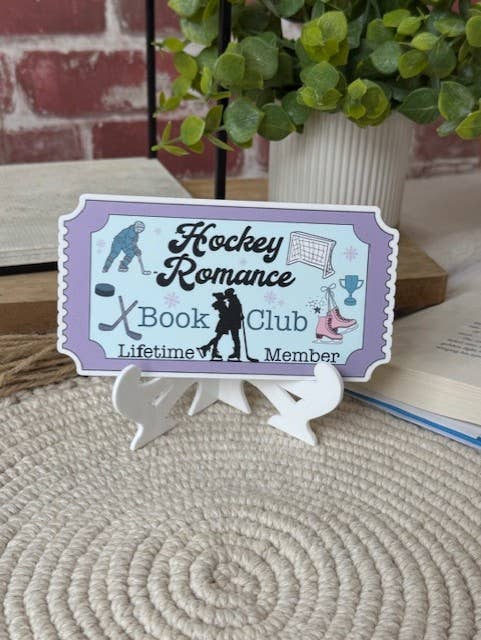 Hockey Romance Ticket Bookshelf Decor