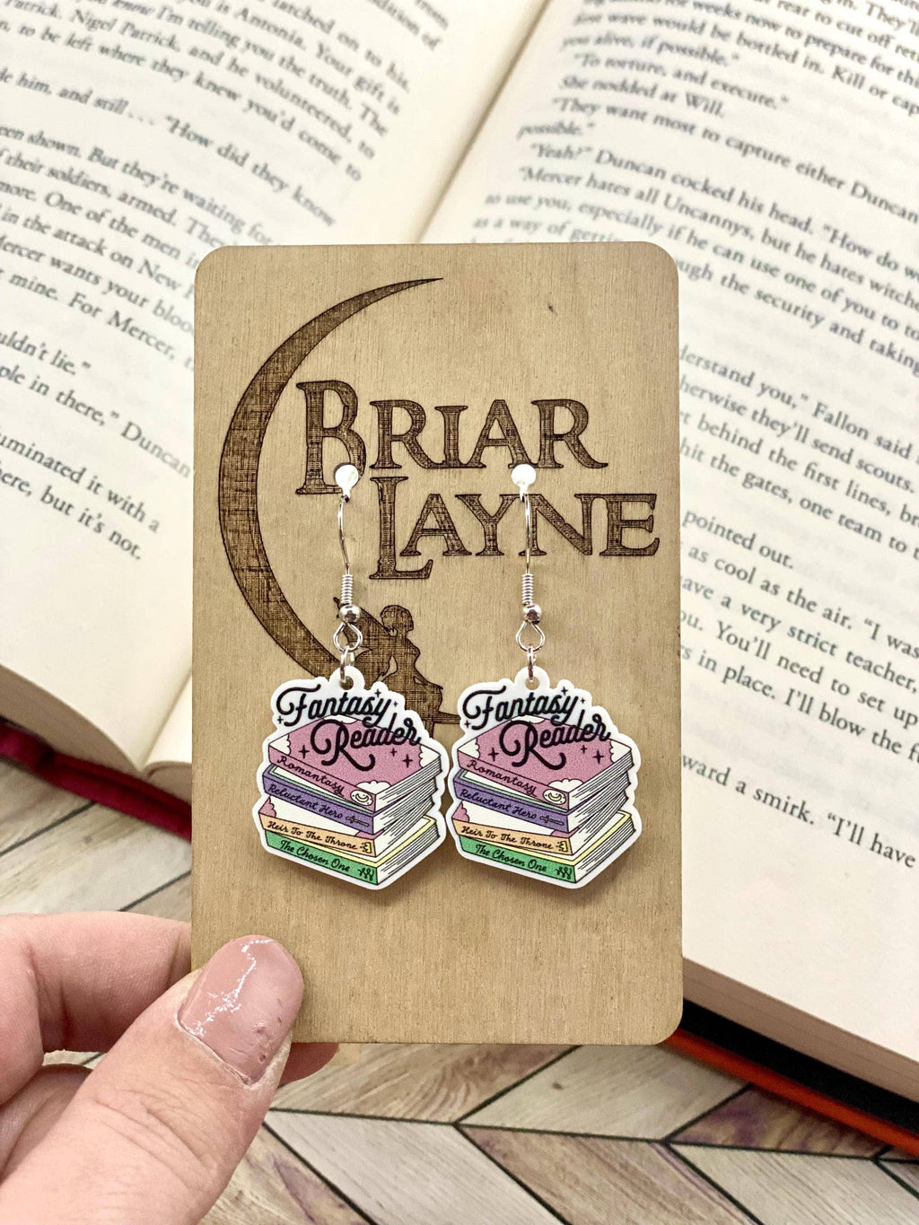 Fantasy Reader Book Library Earrings