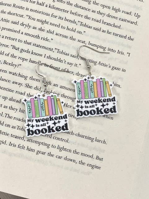 Book and Coffee Themed Bookish Earrings