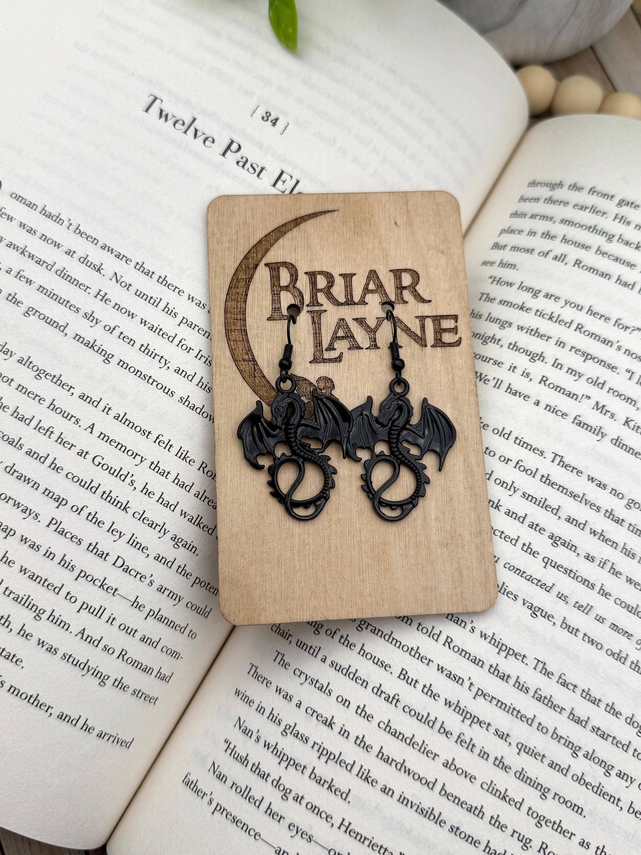 Dragon & Book Fantasy Reading Earrings and Gifts