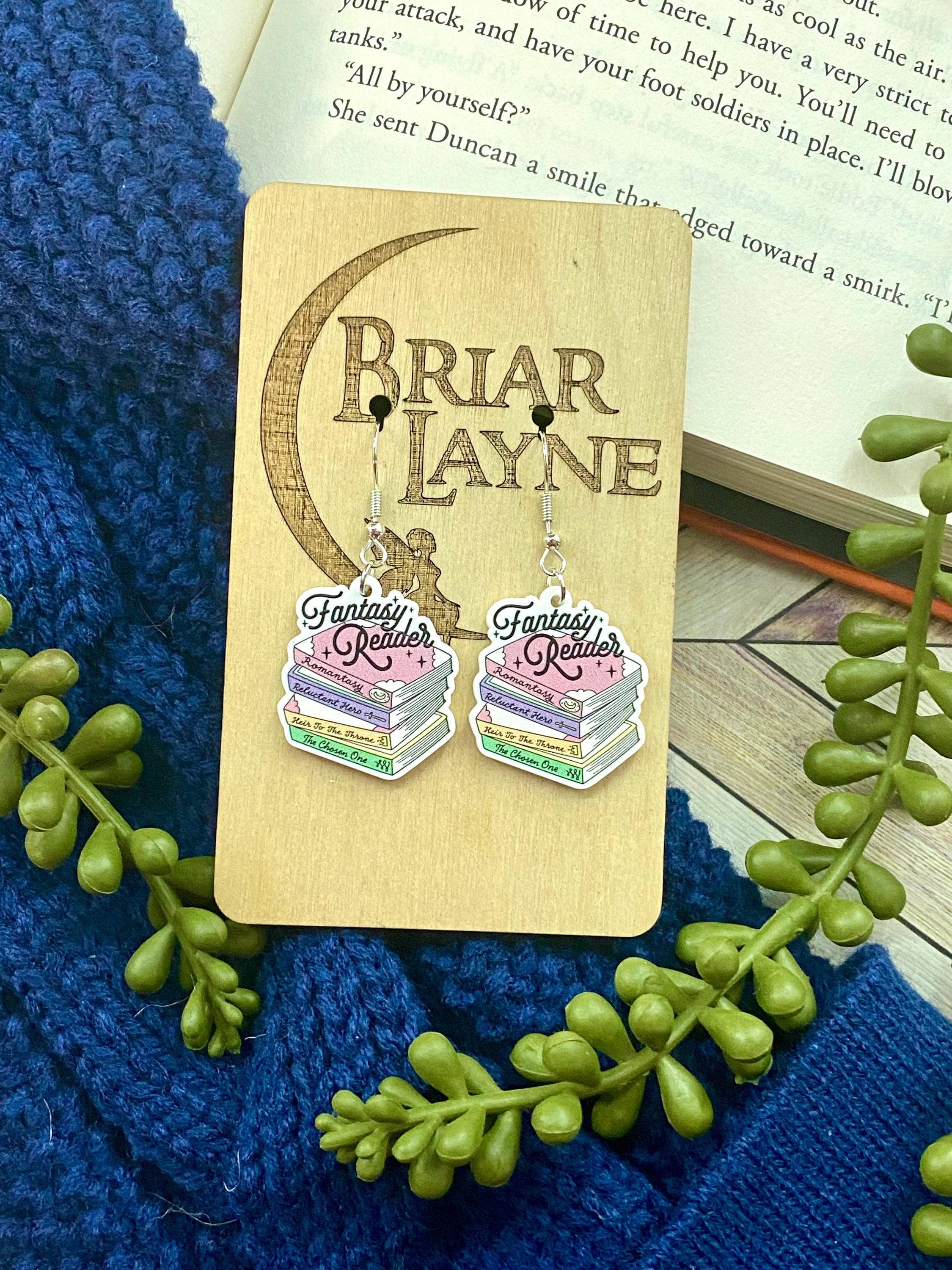 Fantasy Reader Book Library Earrings