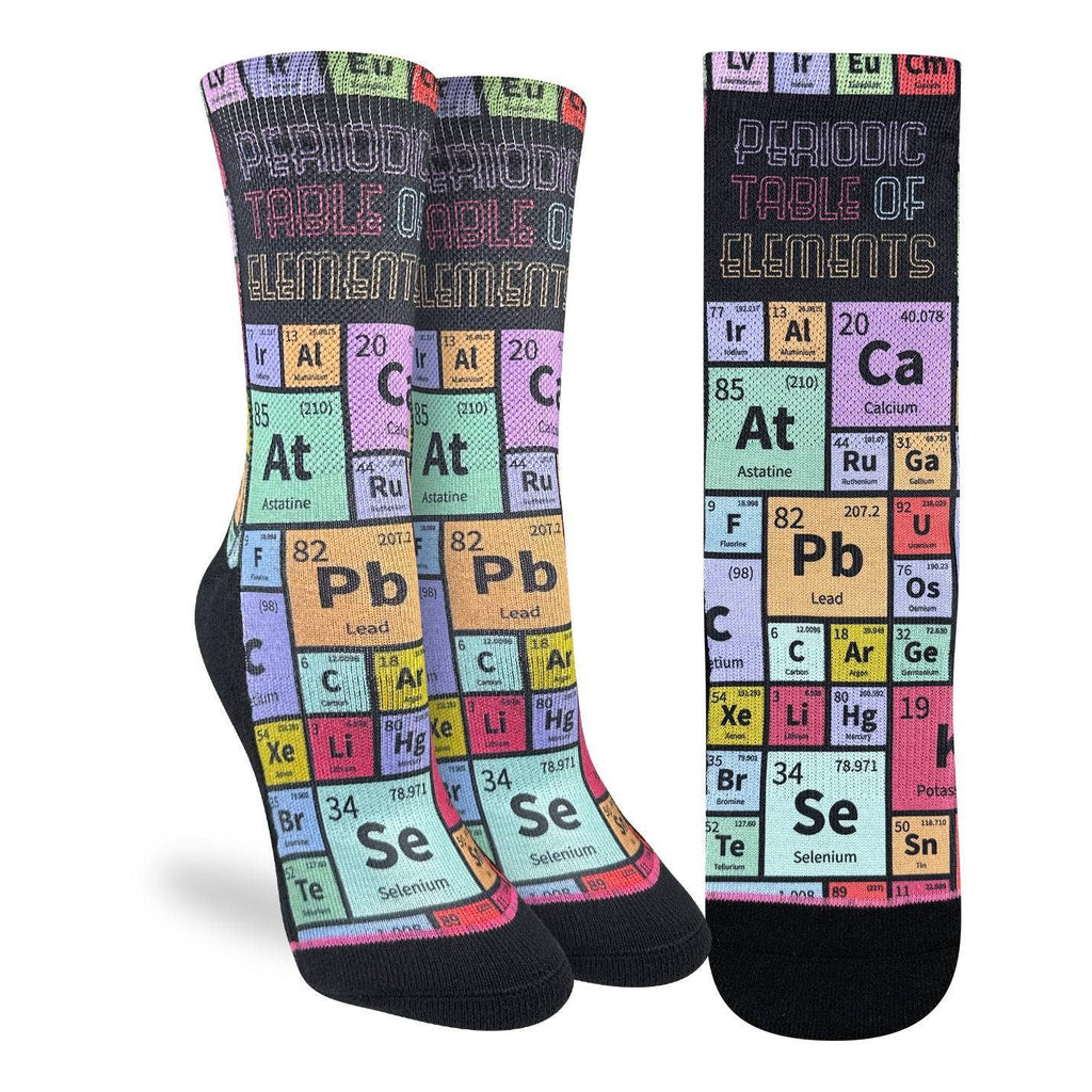 Women's Periodic Table Of Elements Socks: Shoe Size 5-9