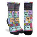 Women's Periodic Table Of Elements Socks: Shoe Size 5-9