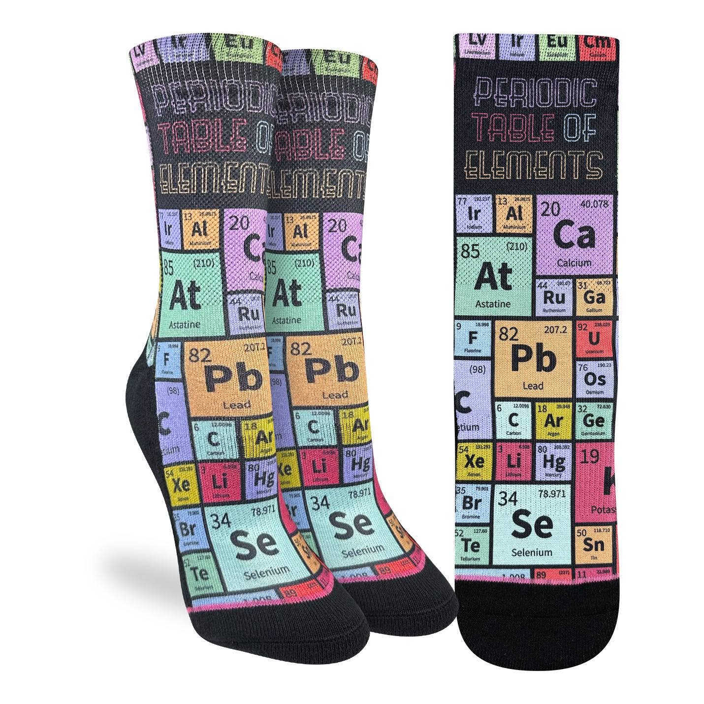 Women's Periodic Table Of Elements Socks: Shoe Size 5-9