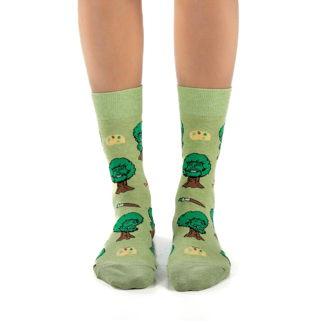 Women's Bob Ross Happy Trees Socks: Shoe Size 5-9