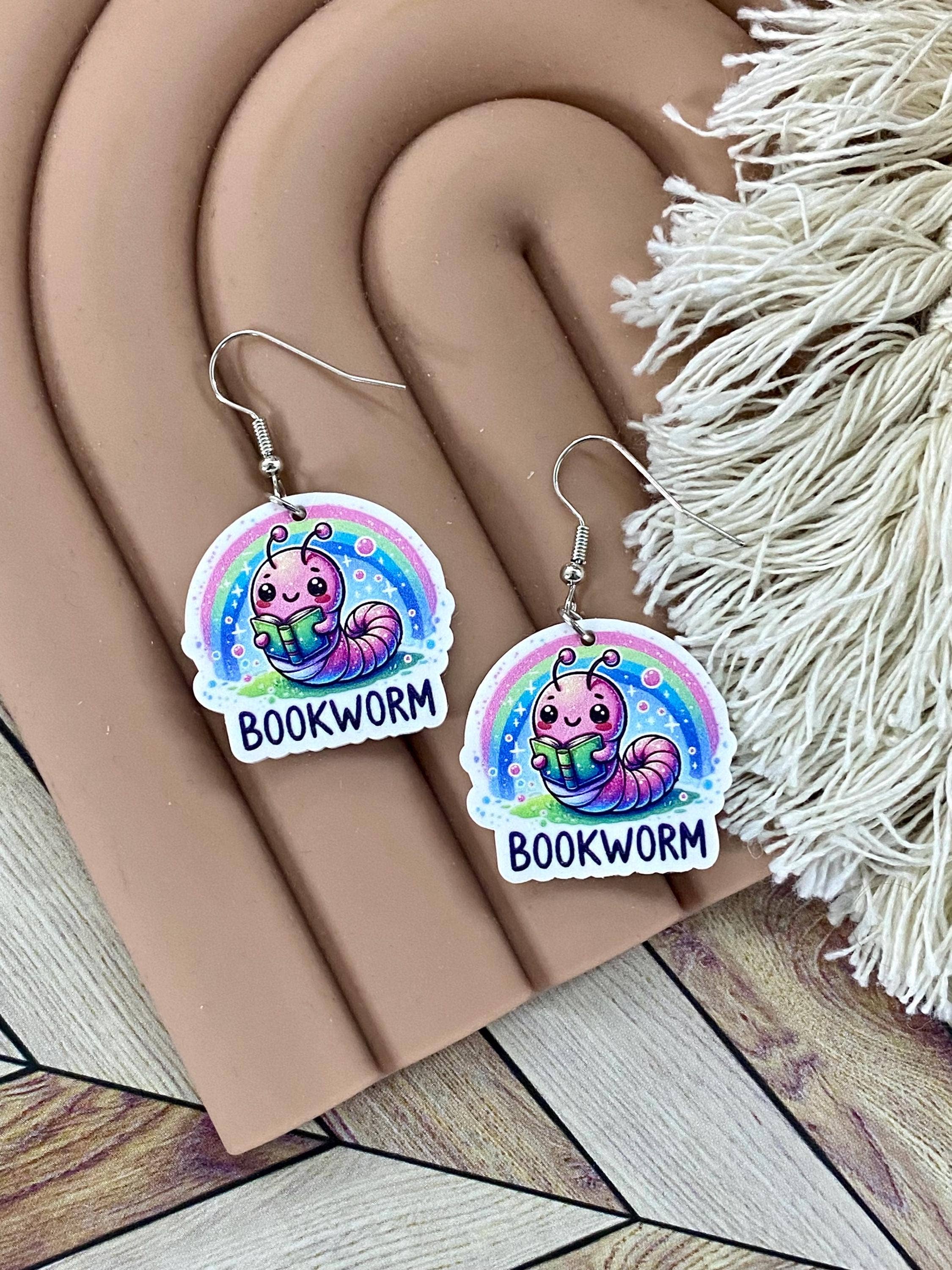 Bookworm Reader Book Earrings and Gifts