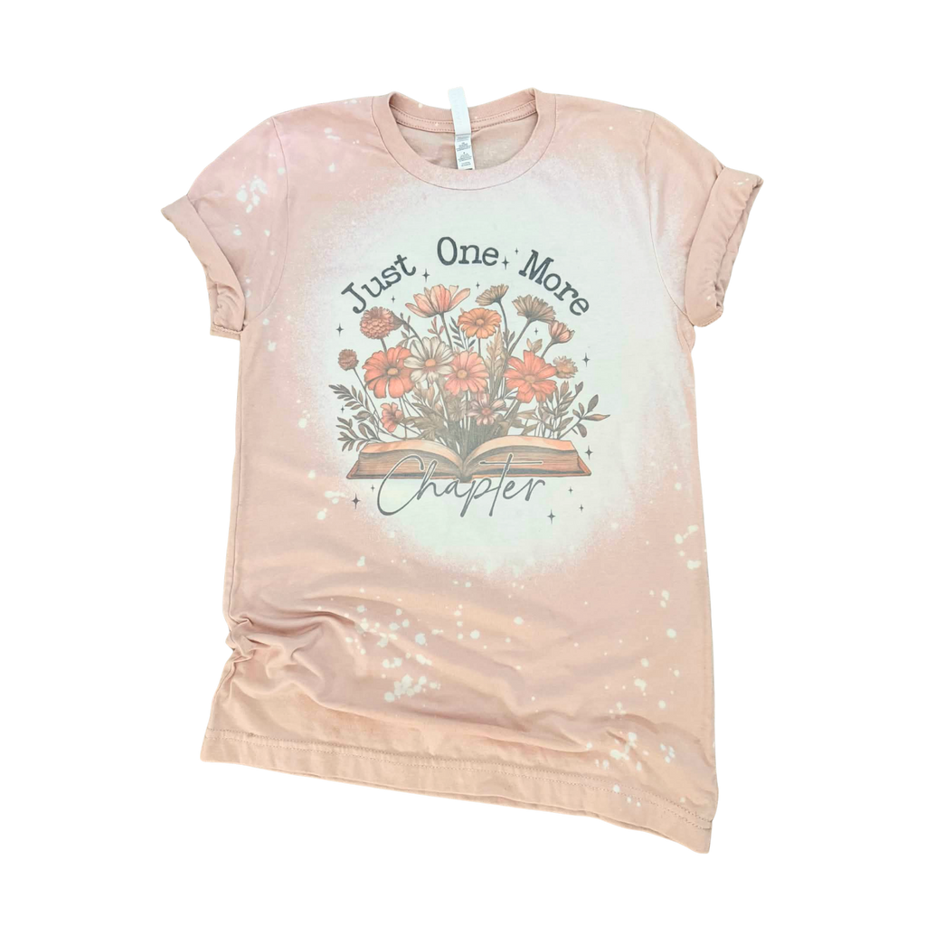 Just One More Chapter Bleached Bookish Tee shirt : L